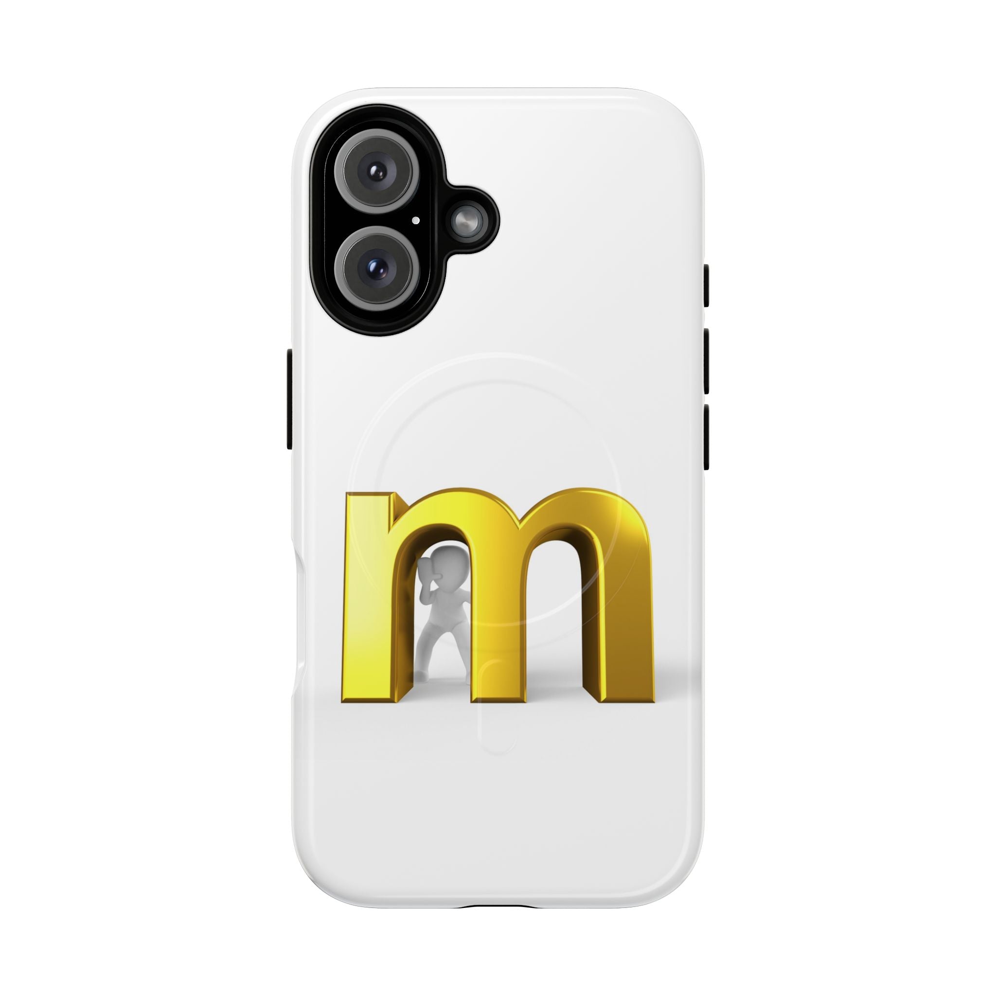 Coque de téléphone Lettre M dorée | Coque magnétique renforcée, Initiale Monogramme