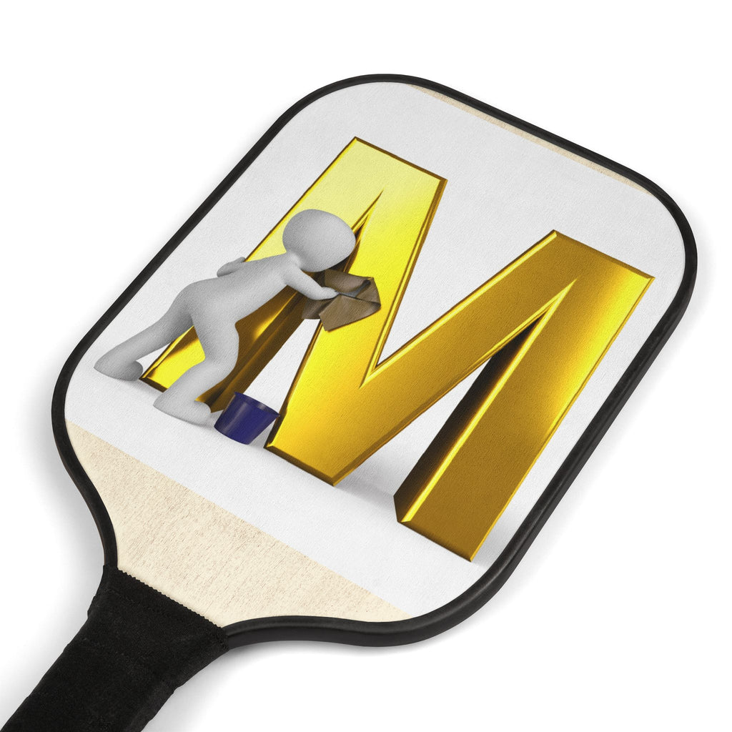 Gold Letter M Design Pickleball Paddle Set | Pickleball Kit