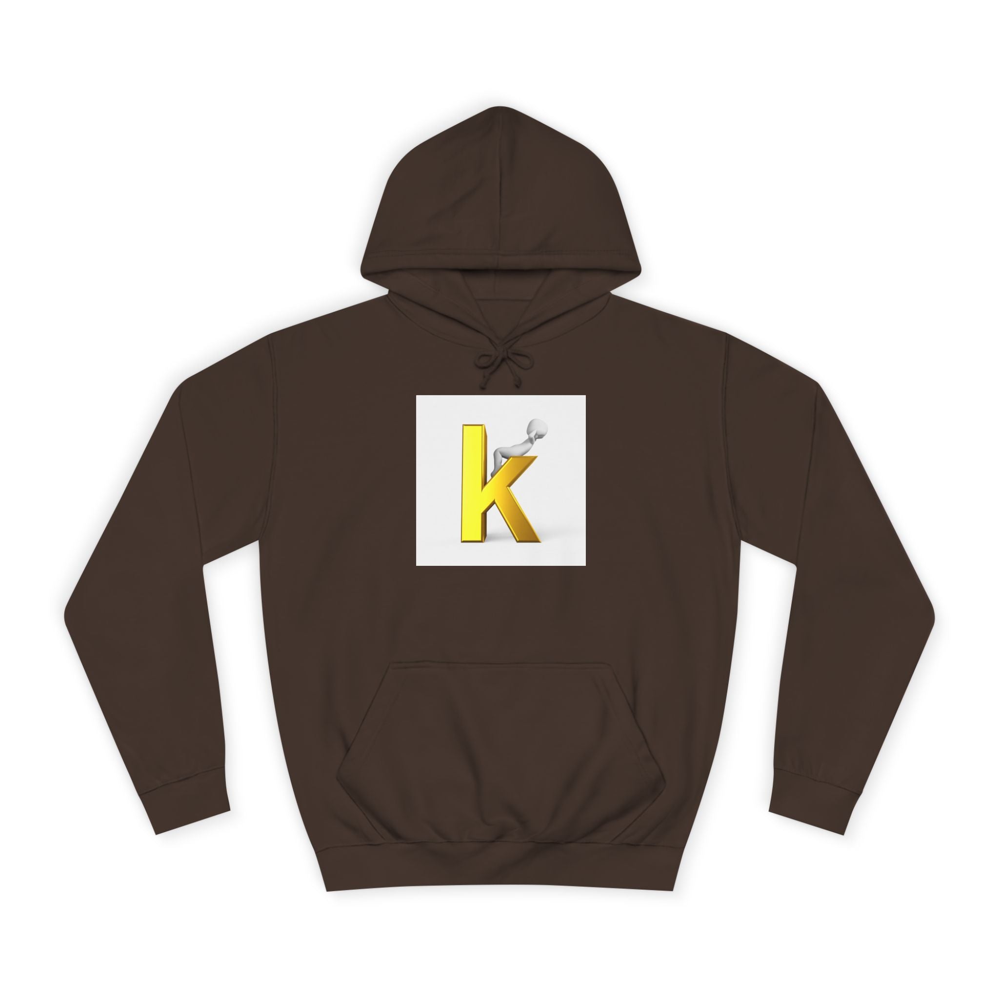 Gold 3D Letter K Hoodie | Monogram Initial K Sweatshirt