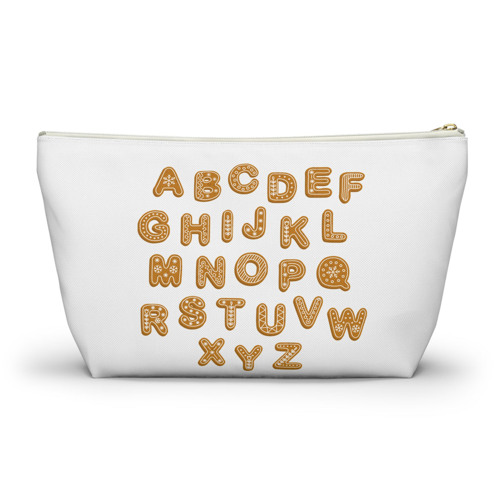 Alphabet Cookie Letters Accessory Pouch | Zipper Makeup Bag