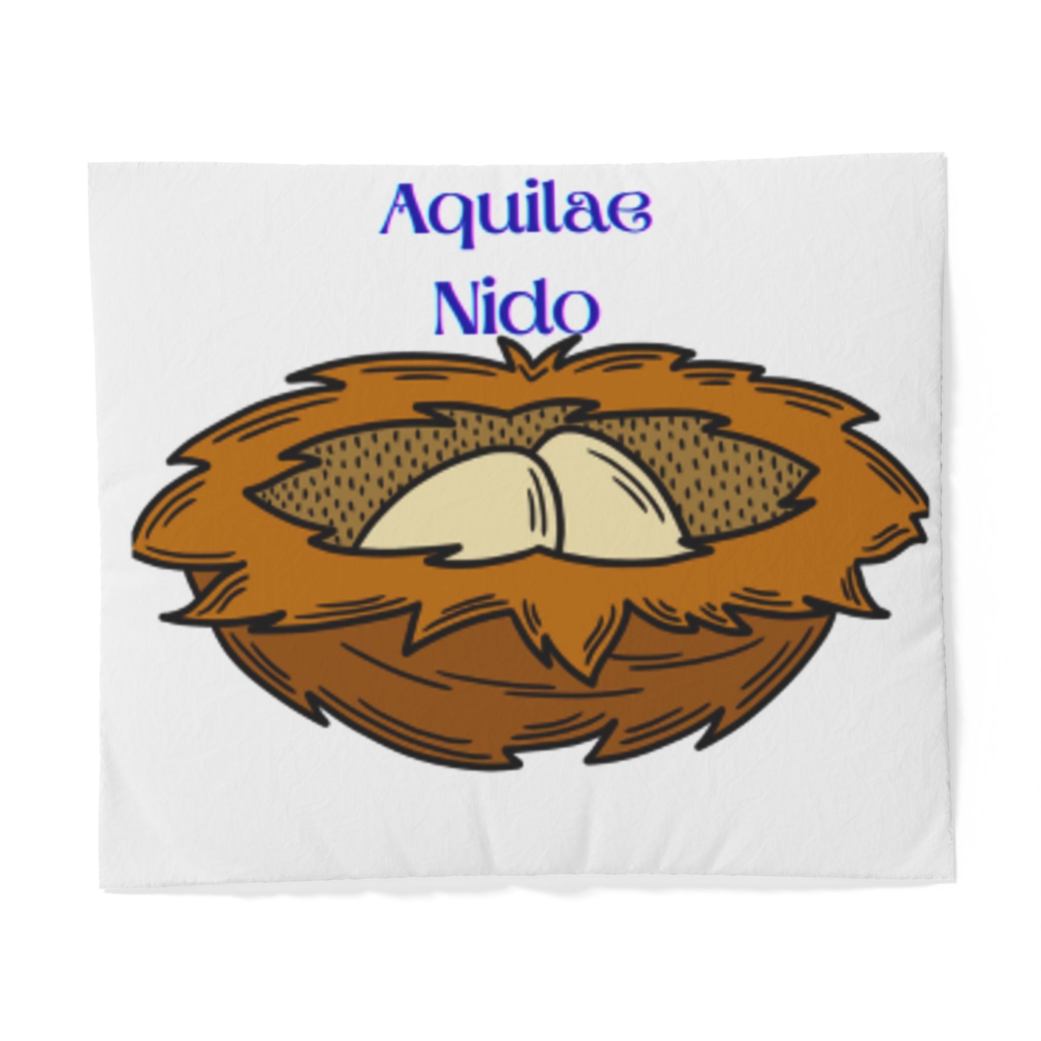 Housse de couette en coton Aquilae Nido Nest Illustration | Parure de lit nid d'oiseau