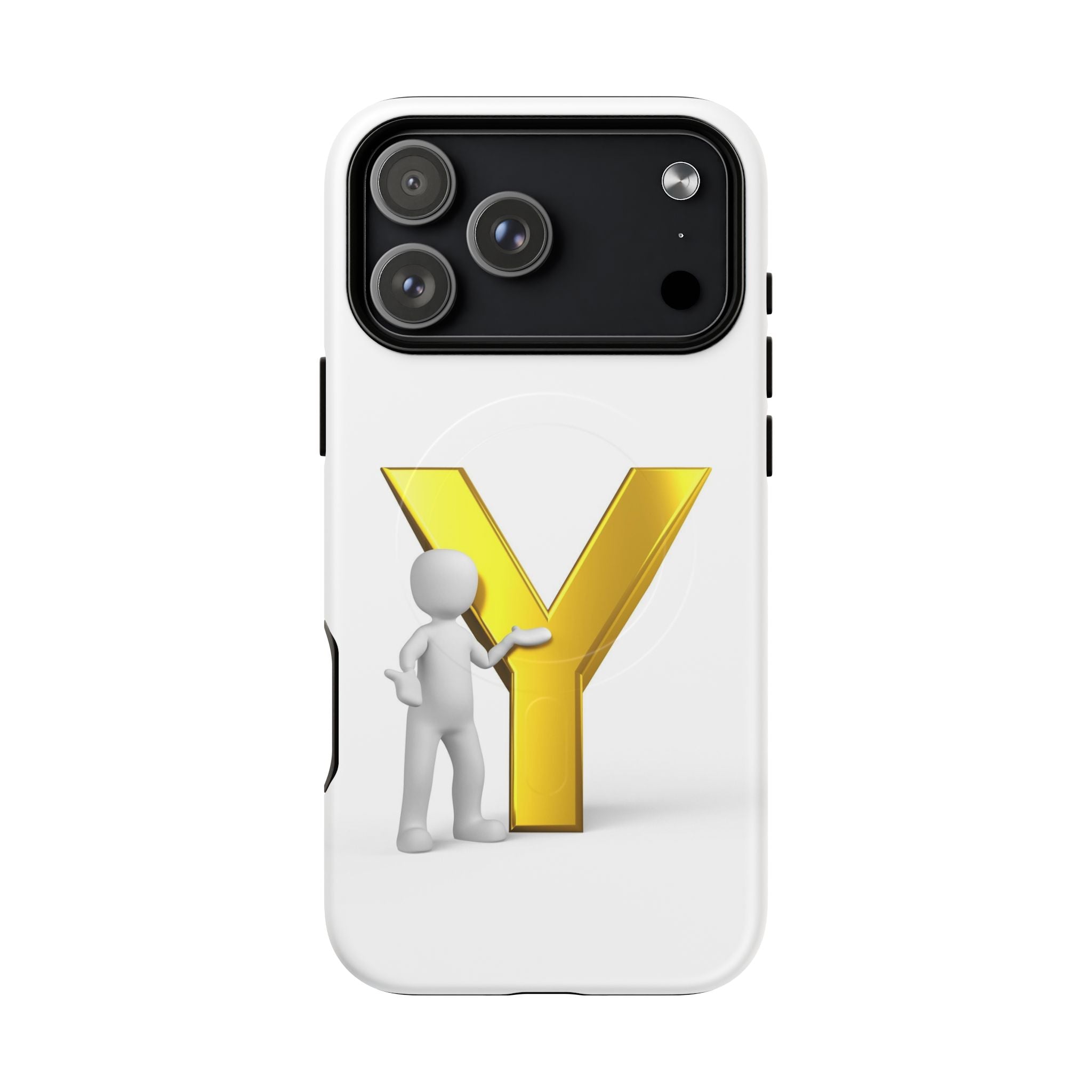 Coque de téléphone Lettre Y Or | Coque magnétique iPhone Monogramme