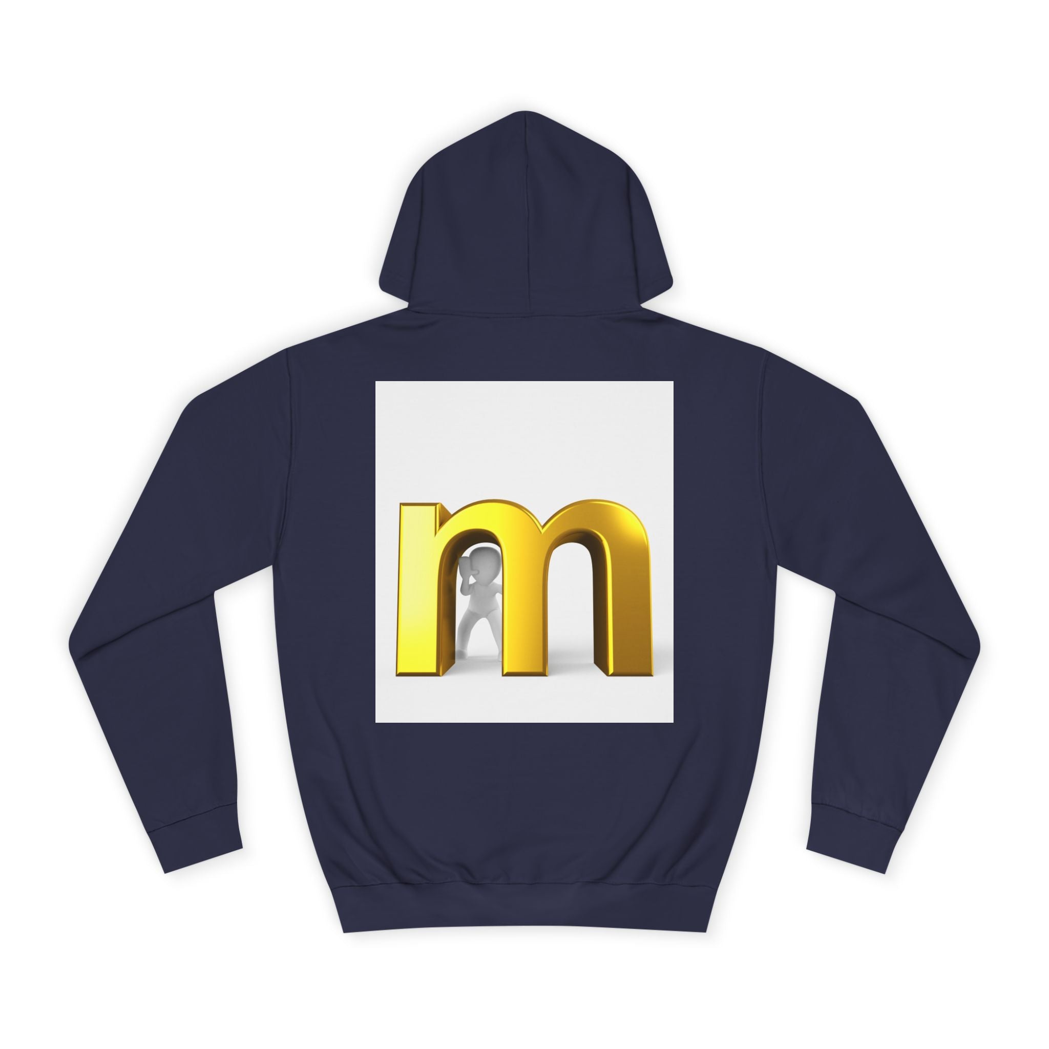 Gold 3D Letter M Hoodie | Minimal Initial Logo