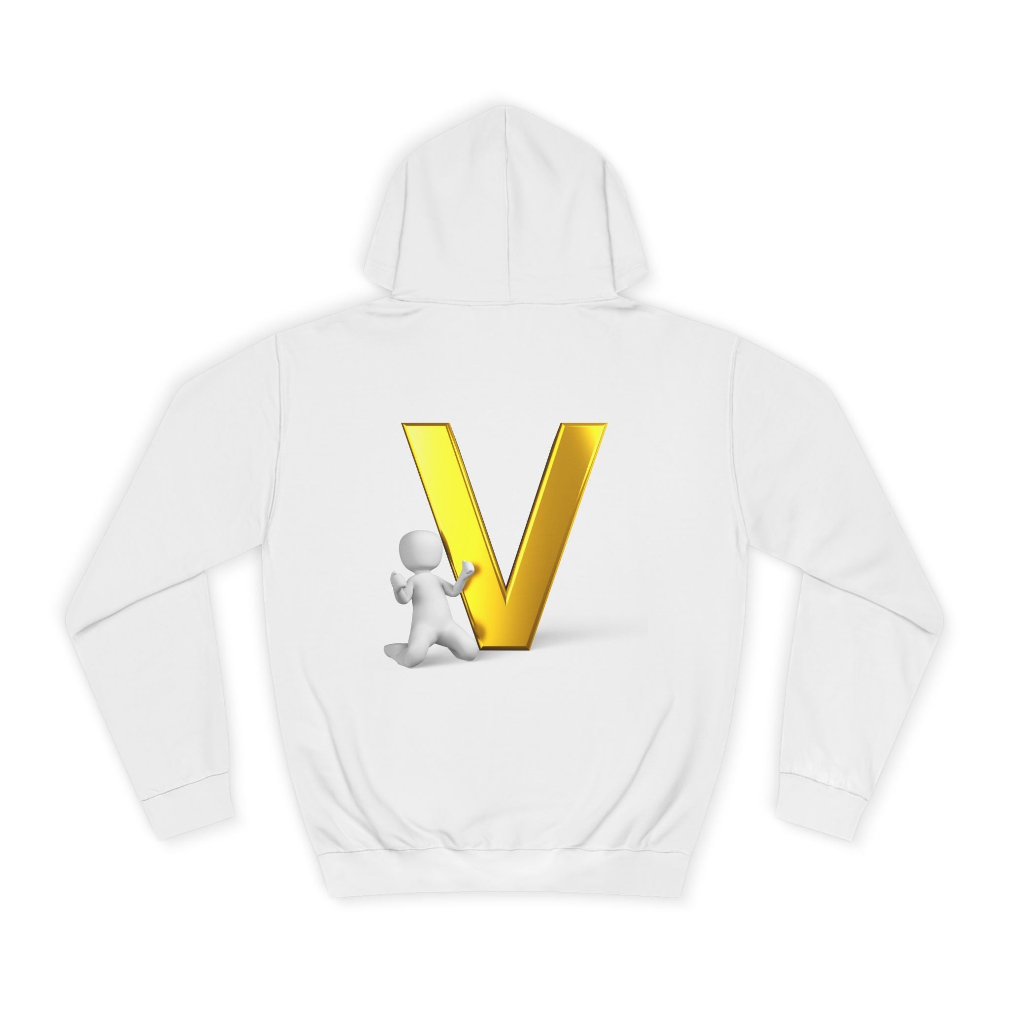Gold 3D Letter V Hoodie | Initial V Sweatshirt, Monogram Lettering