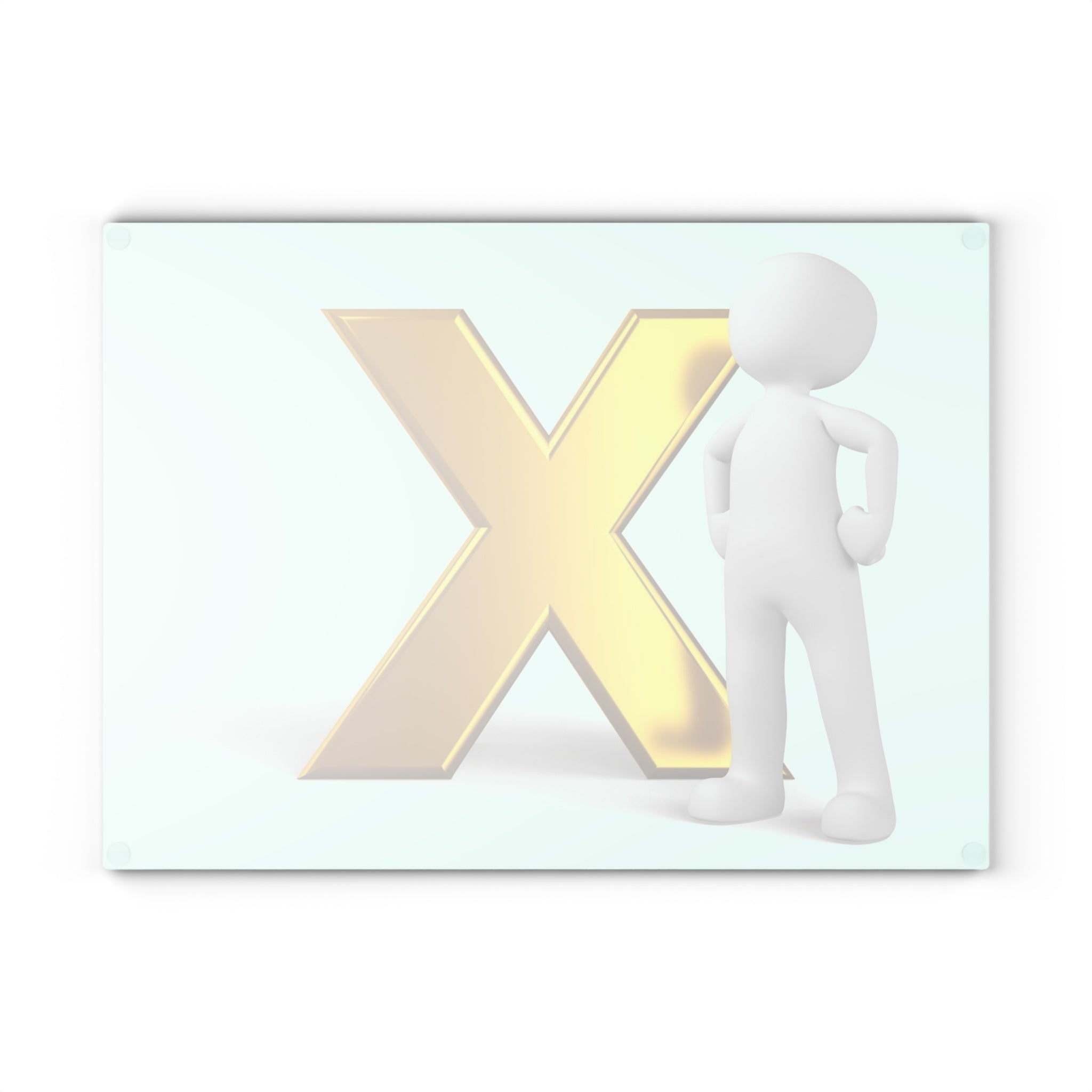 Gold X with 3D Figure Glass Cutting Board