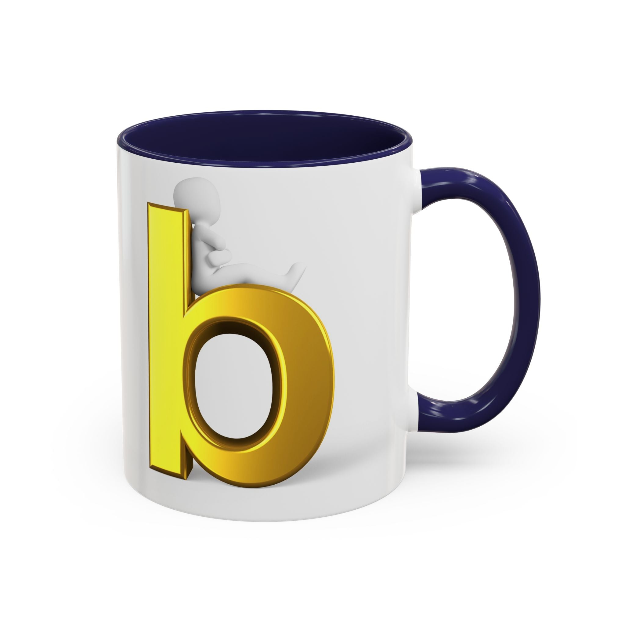 Tasse à café avec accent lettre B or | Tasse initiale monogramme lettre B