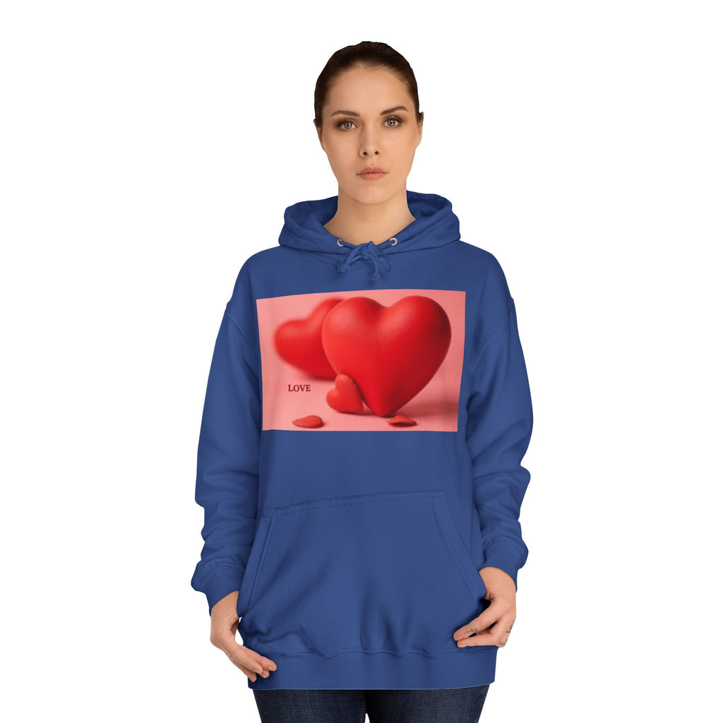 Cute 3D Heart Illustration Hoodie | Love Graphic Pullover