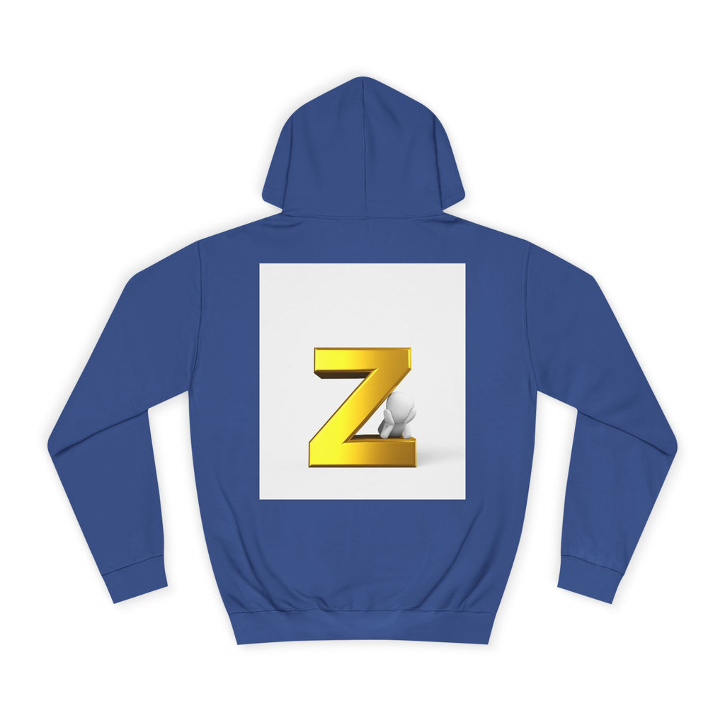 Gold 3D Letter Z Hoodie | Initial Monogram Pullover