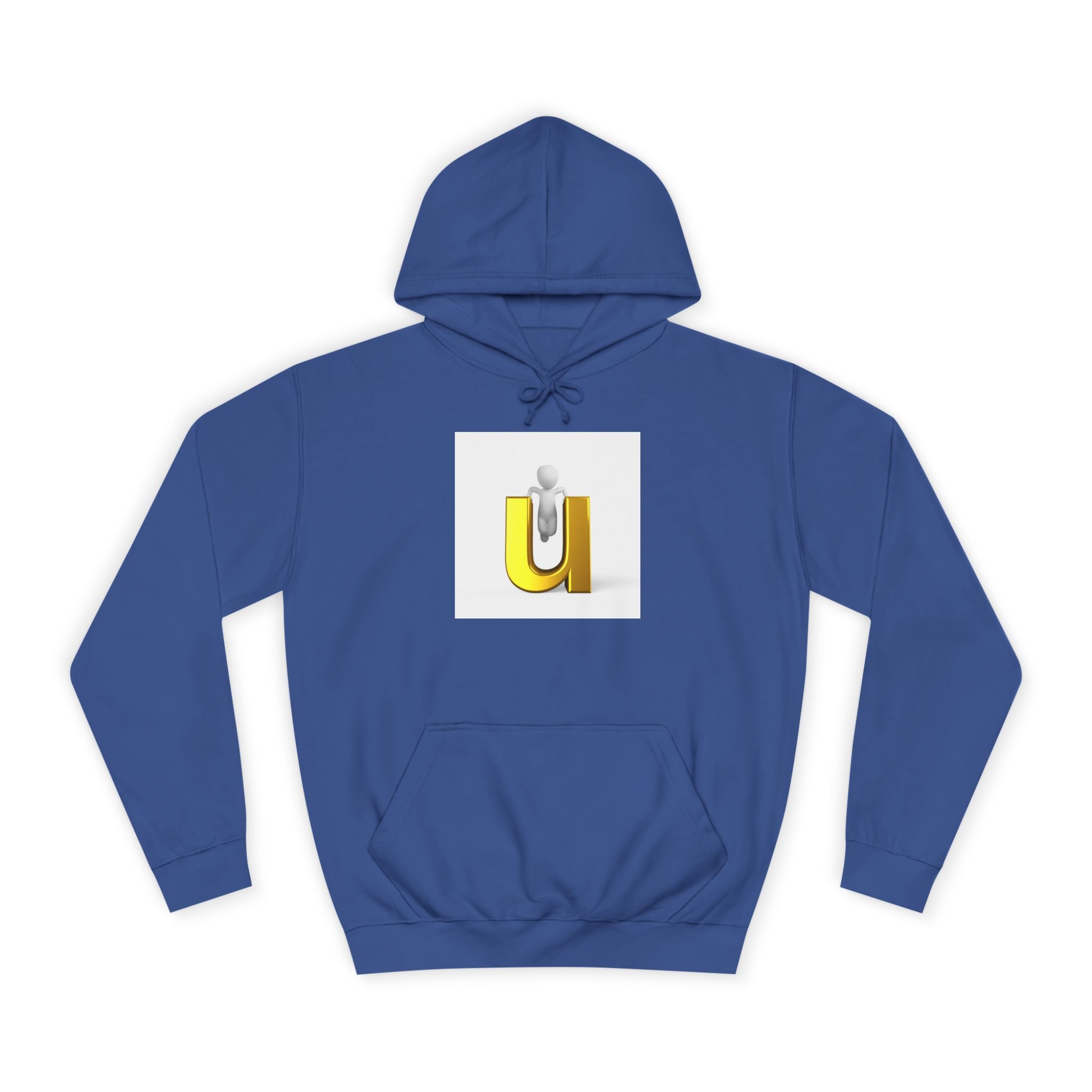 Sweat à capuche lettre U dorée en 3D | Sweat-shirt initial minimaliste