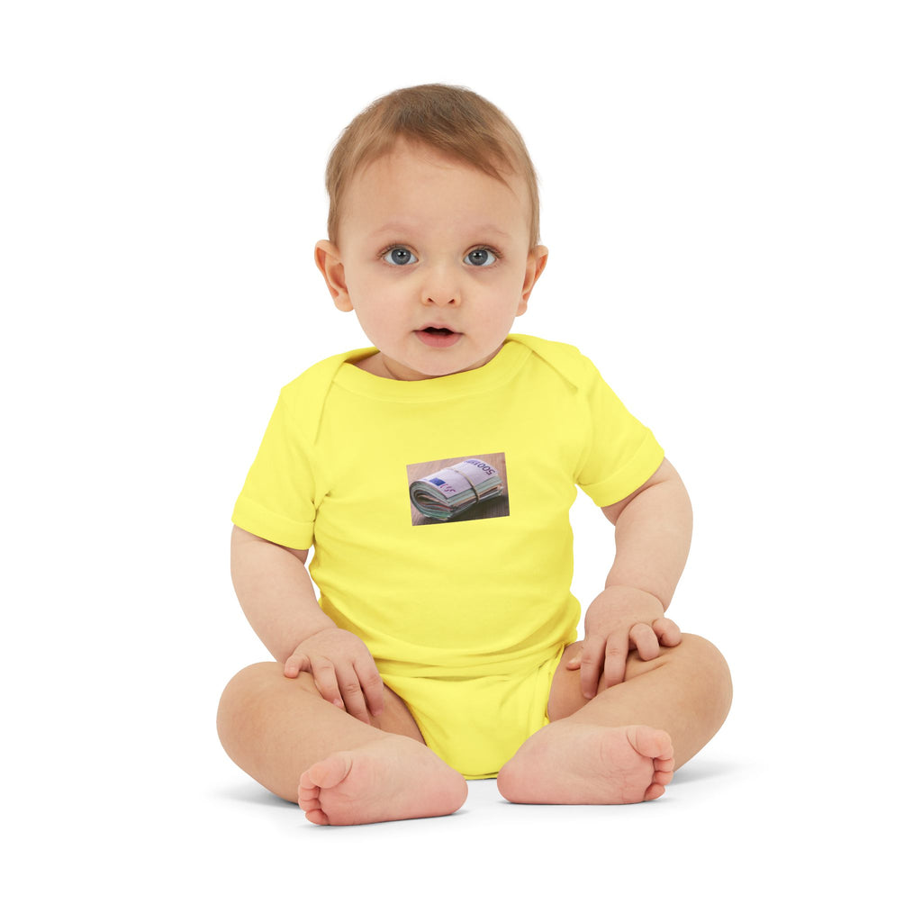 Stack of Cash Graphic Infant One Piece | money print bodysuit