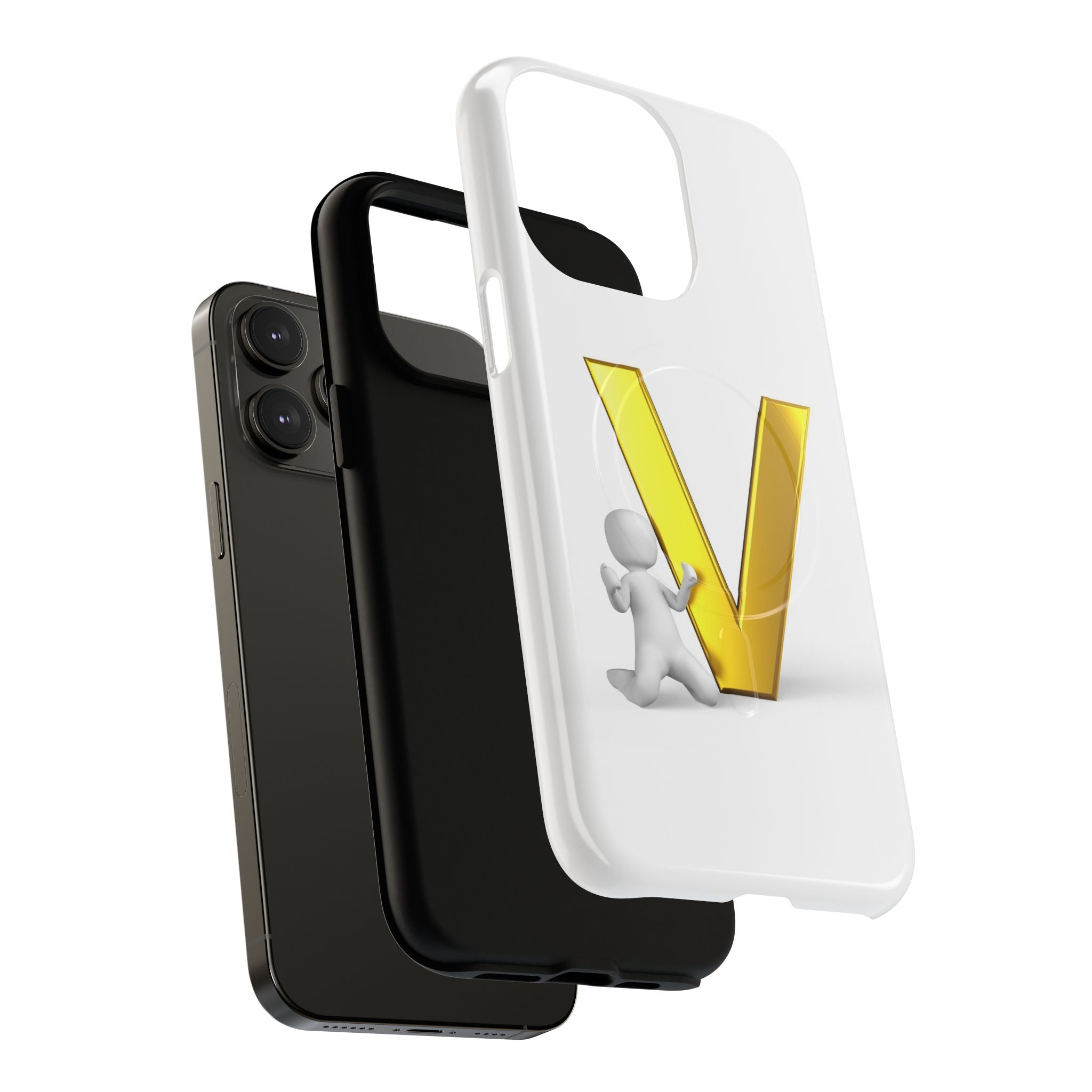 Gold Letter V Monogram Phone Case | Tough Magnetic Case