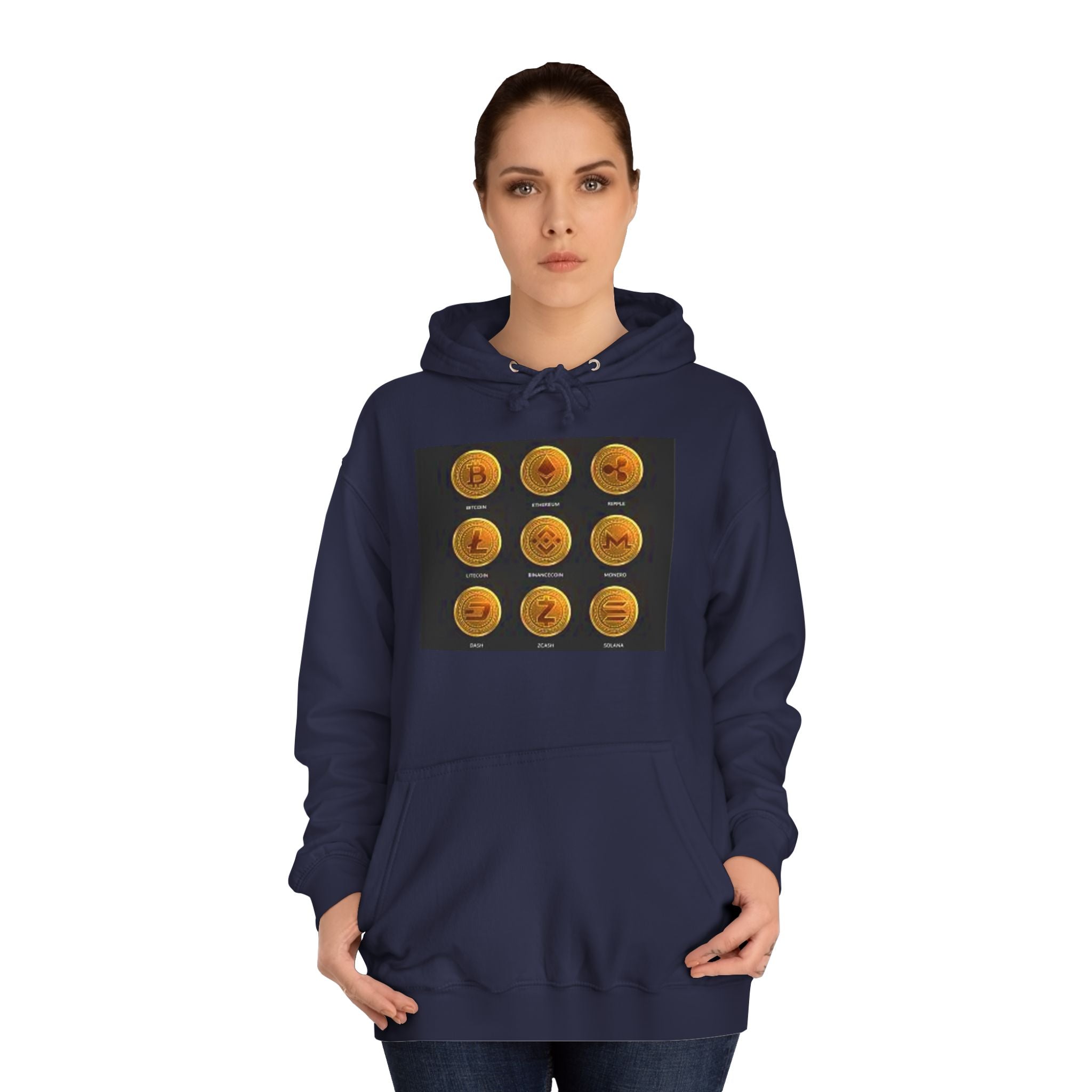 Crypto Coin Icons Hoodie | Bitcoin Ethereum Litecoin Ripple Doge Zcash Monero