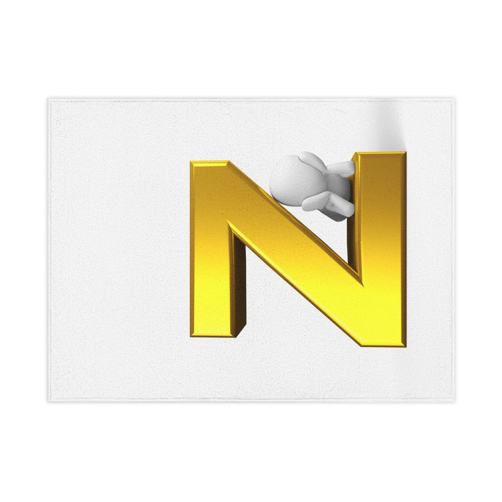 Gold Letter Z with Playful Character Toddler Blanket | Alphabet Initial Decor