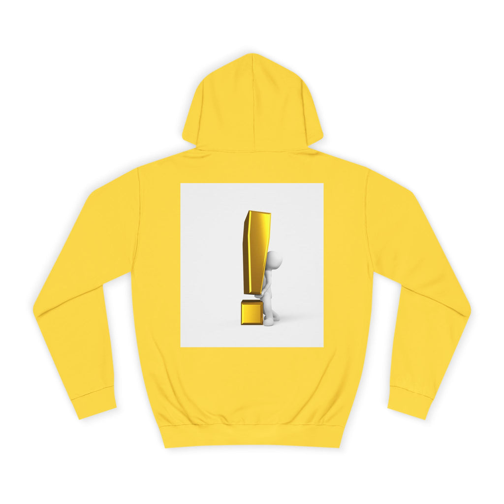 Gold Exclamation Mark Hoodie | Minimal Symbol Sweatshirt
