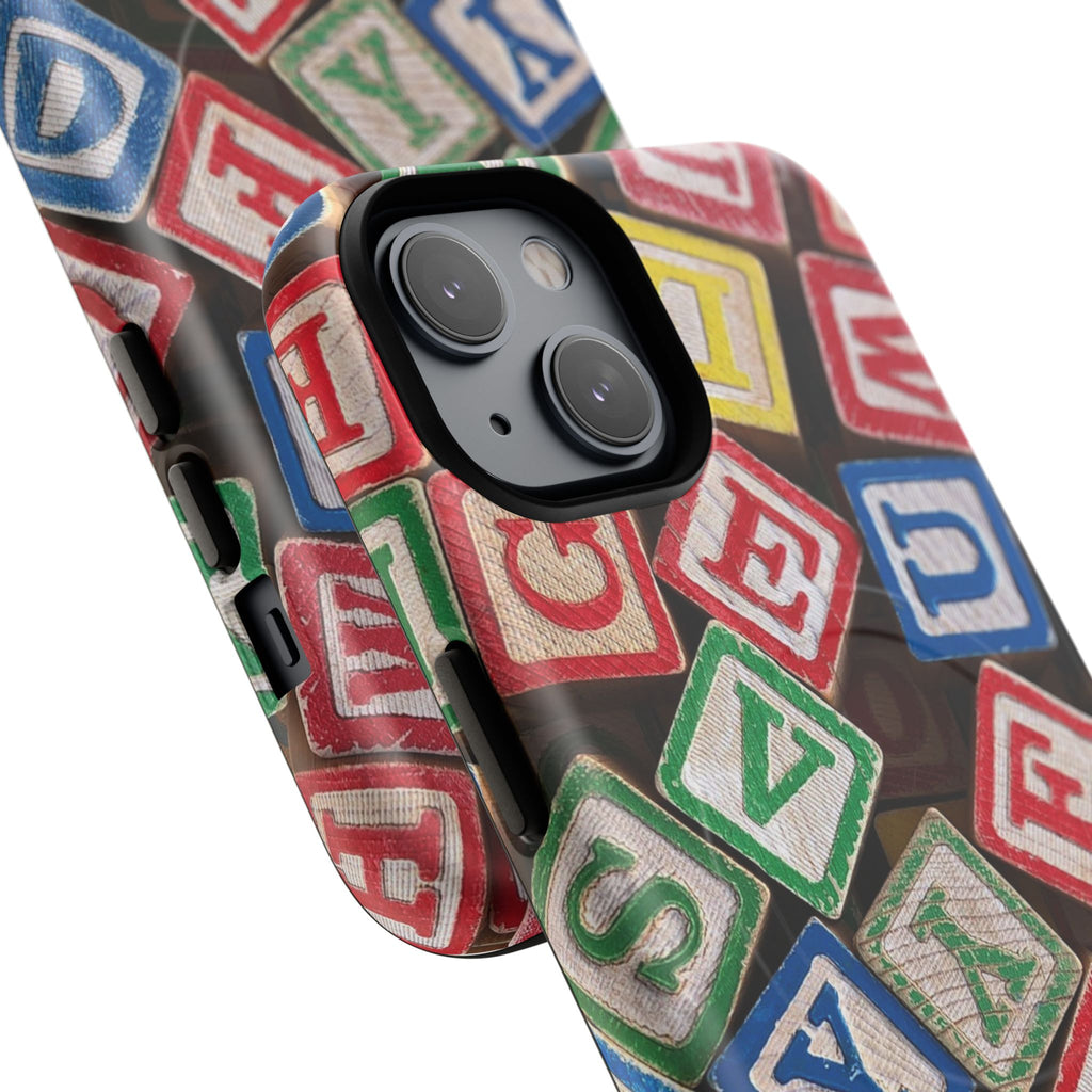 Vintage Alphabet Blocks Phone Case | Tough Magnetic Case