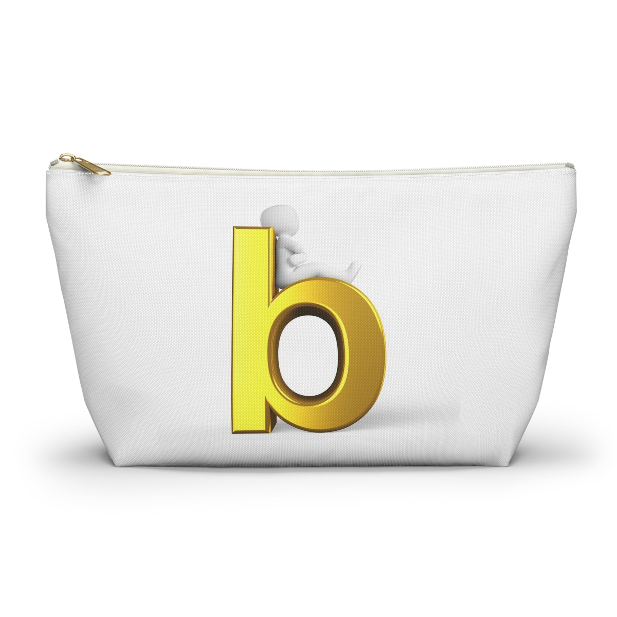 Gold Letter B Monogram Accessory Pouch | Initial Cosmetic Bag