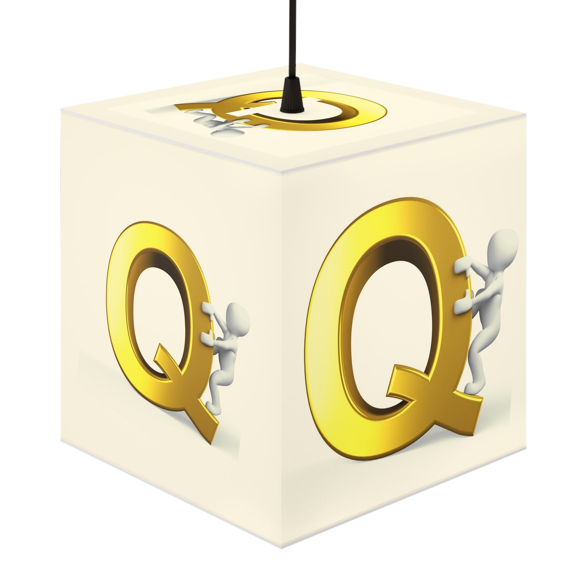 Gold Letter Q cube lamp Light Cube | Initial monogram lighting