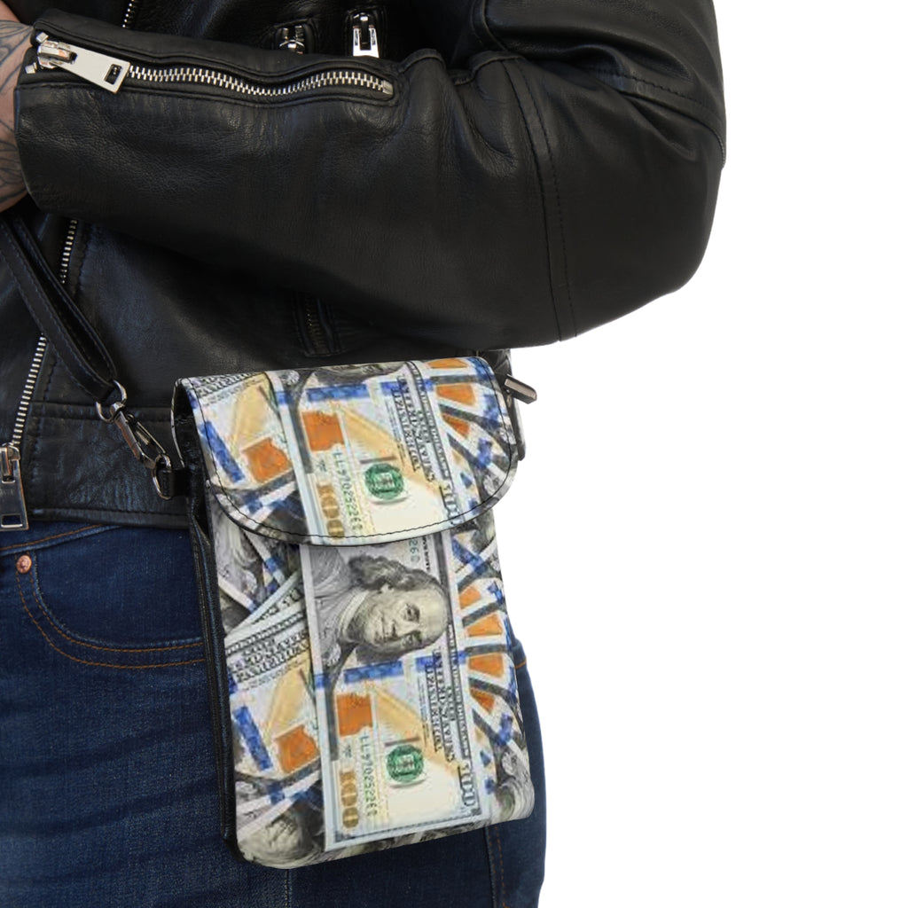 Hundred Dollar Bills Small Cell Phone Wallet | Crossbody Phone Pouch