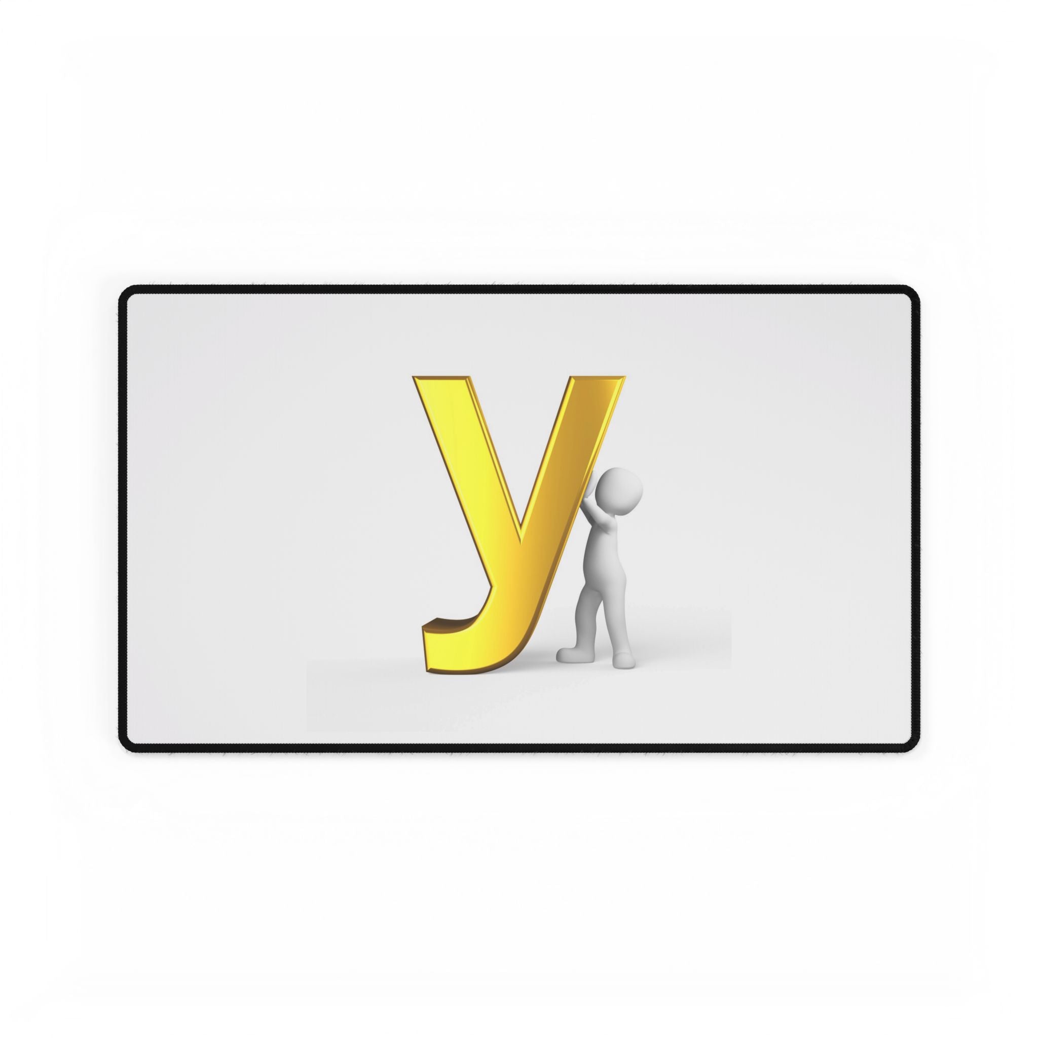 Tapis de bureau lettre 3D Y jaune avec bonhomme allumette