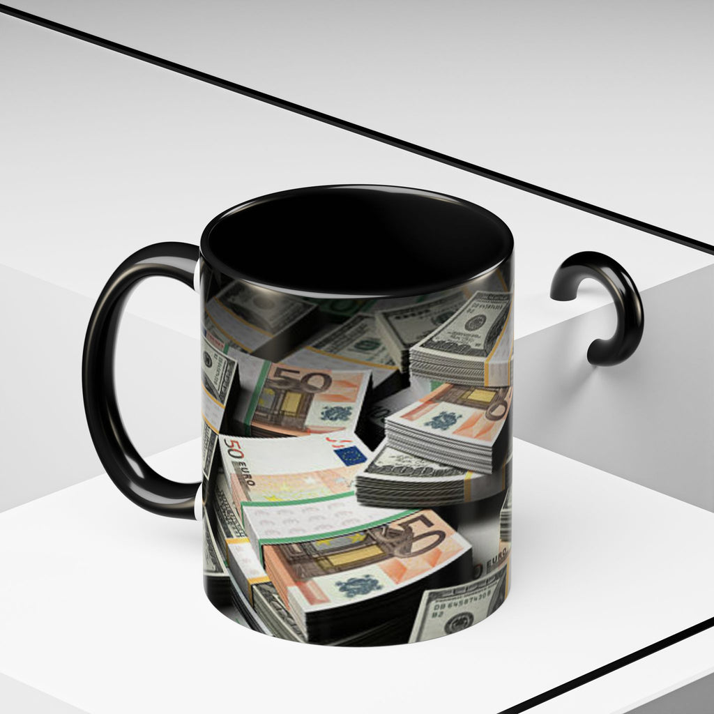 Geldstapel-Tasse | Akzent-Kaffeetasse 325 ml 444 ml, Bargeld-Muster
