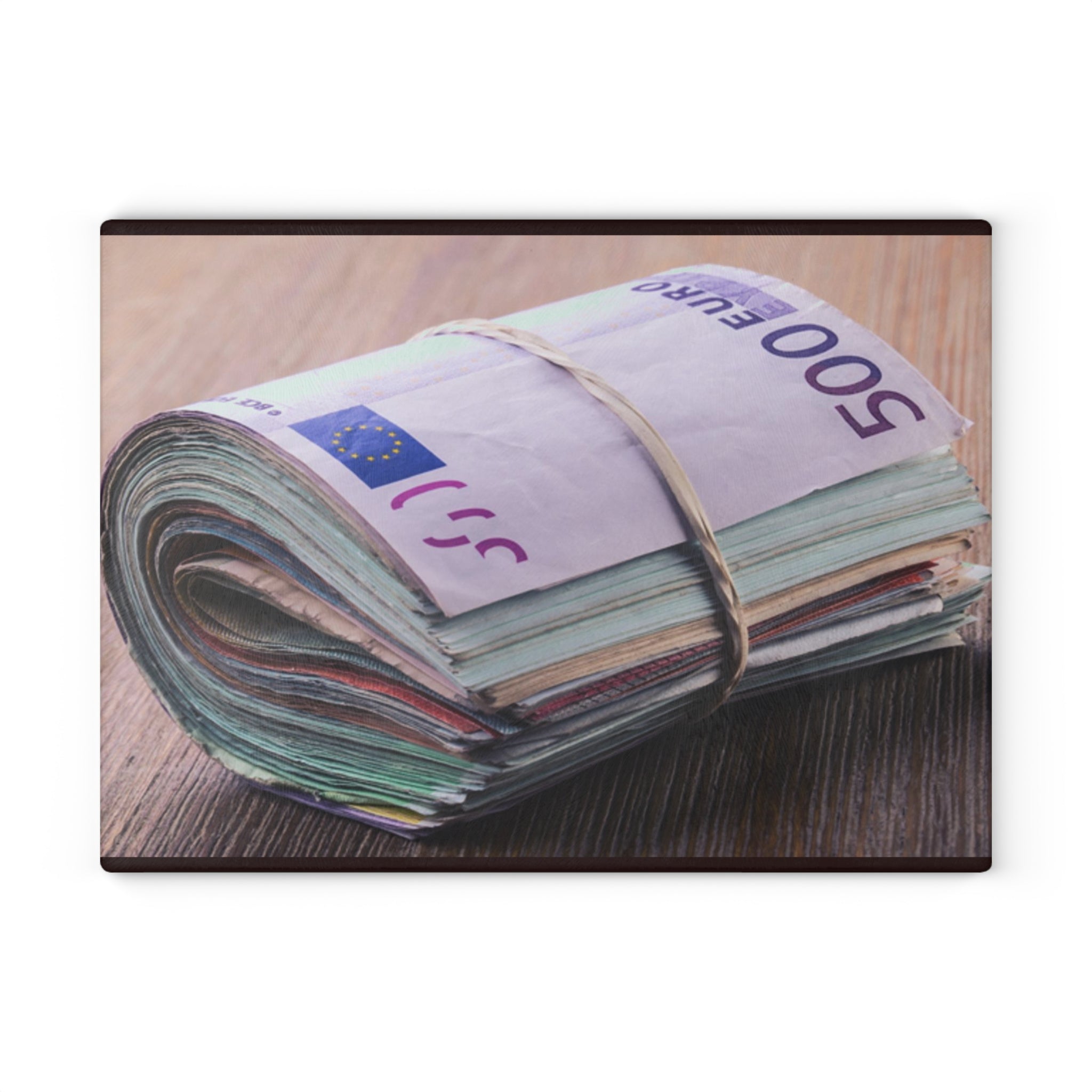 Stacked Euro Banknotes Glass Cutting Board | Money Photo Kitchen Decor
