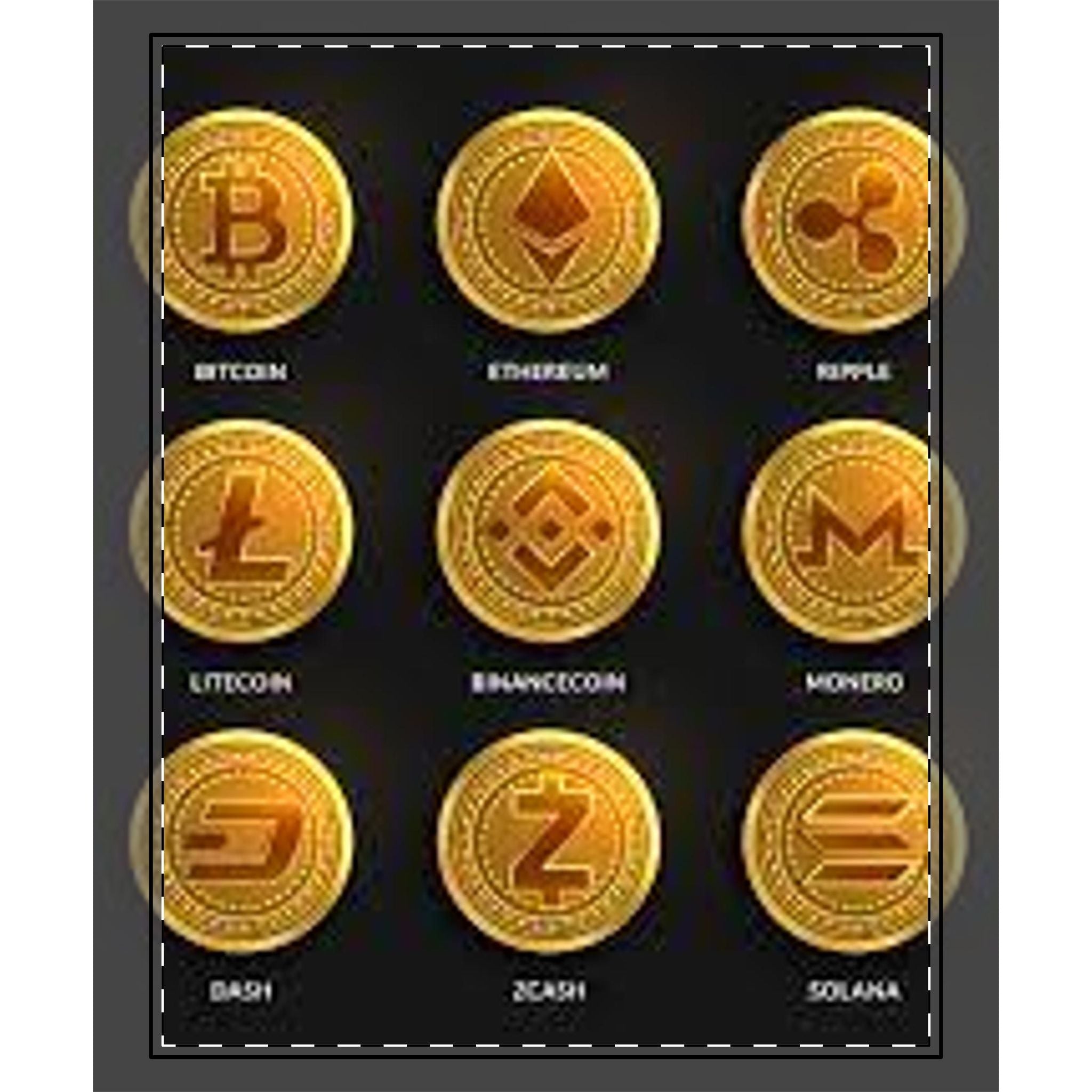 Couvre-lit Tissé Motif Pièces de Crypto | Bitcoin Ethereum Ripple Litecoin Binance