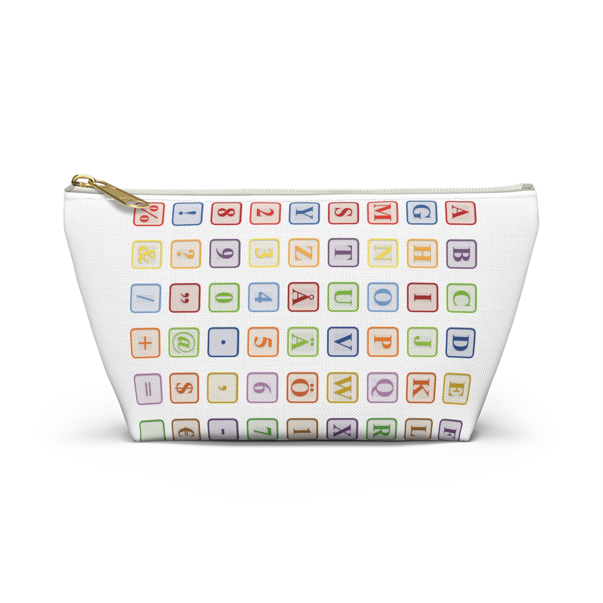 Trousse d'accessoires à motif de blocs de l'alphabet | Trousse de maquillage carreaux lettres