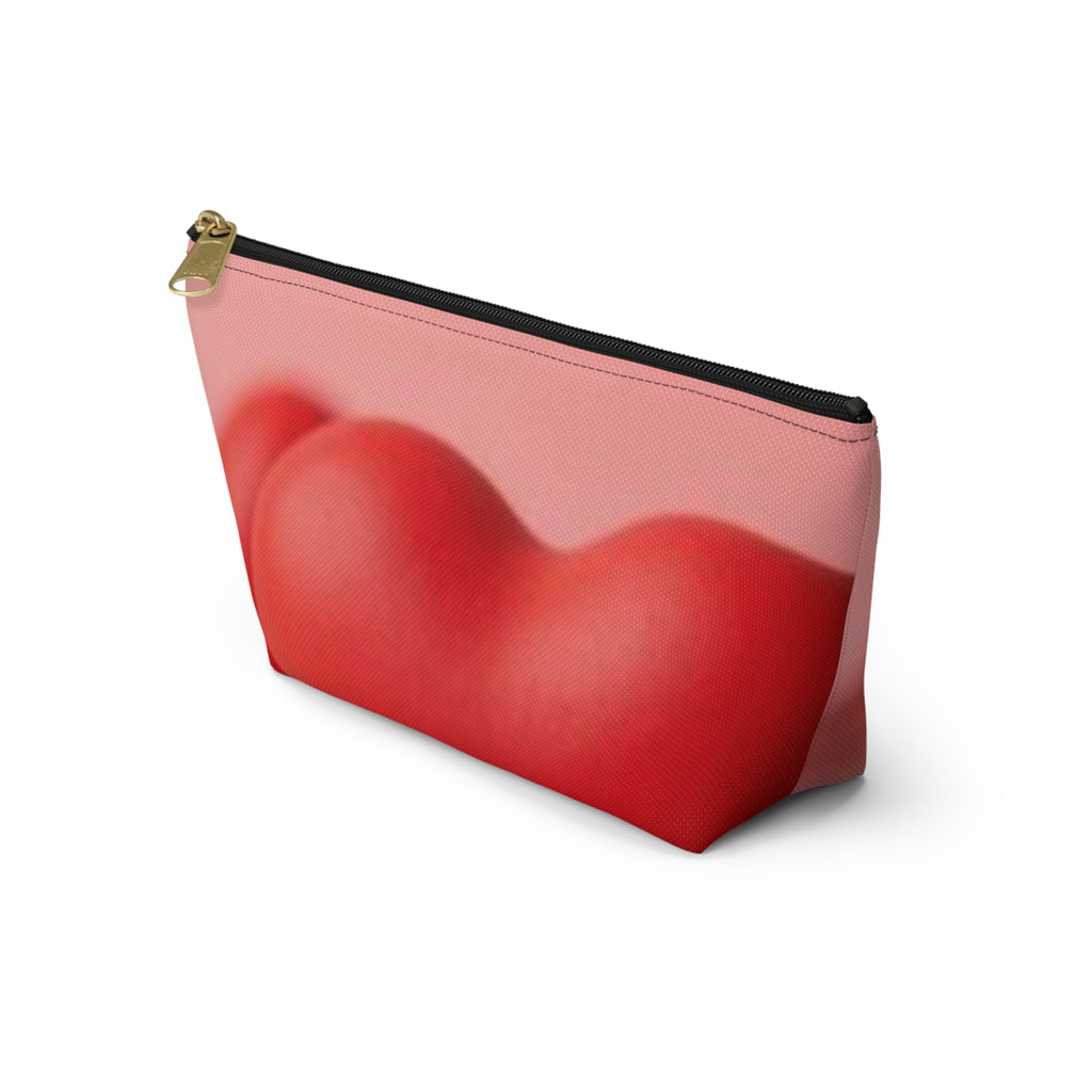 Red Hearts Petals Accessory Pouch