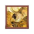 Bitcoin Coin Pattern Jewelry Box | Cryptocurrency Luxe Coin Design