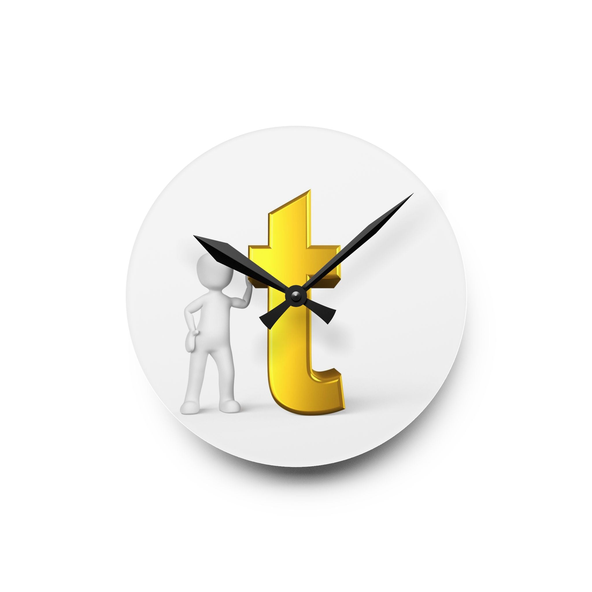 Gold Letter T Clock Acrylic Wall Clock | Finance, Money Decor