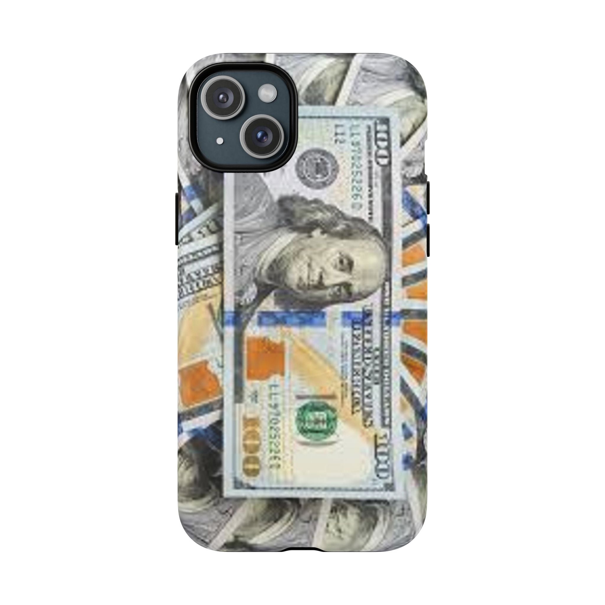 Coque de téléphone Billets de cent dollars | Coque magnétique robuste, motif argent