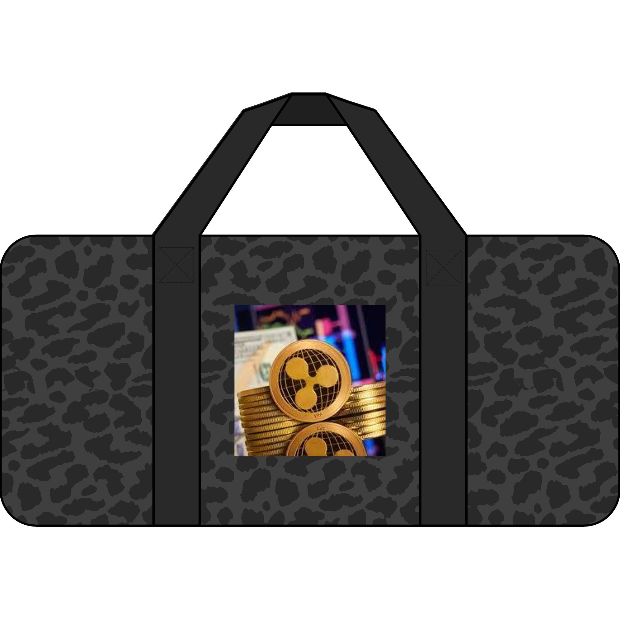 Ripple Logo Tripper Duffel Bag | Crypto Coin Graphic, Checker Strap