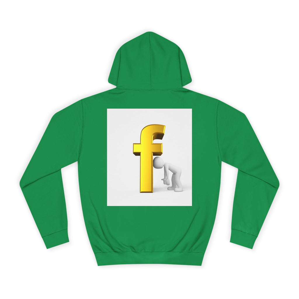 Yellow 3D Letter F Kneeling Figure Hoodie | Typography Graphic