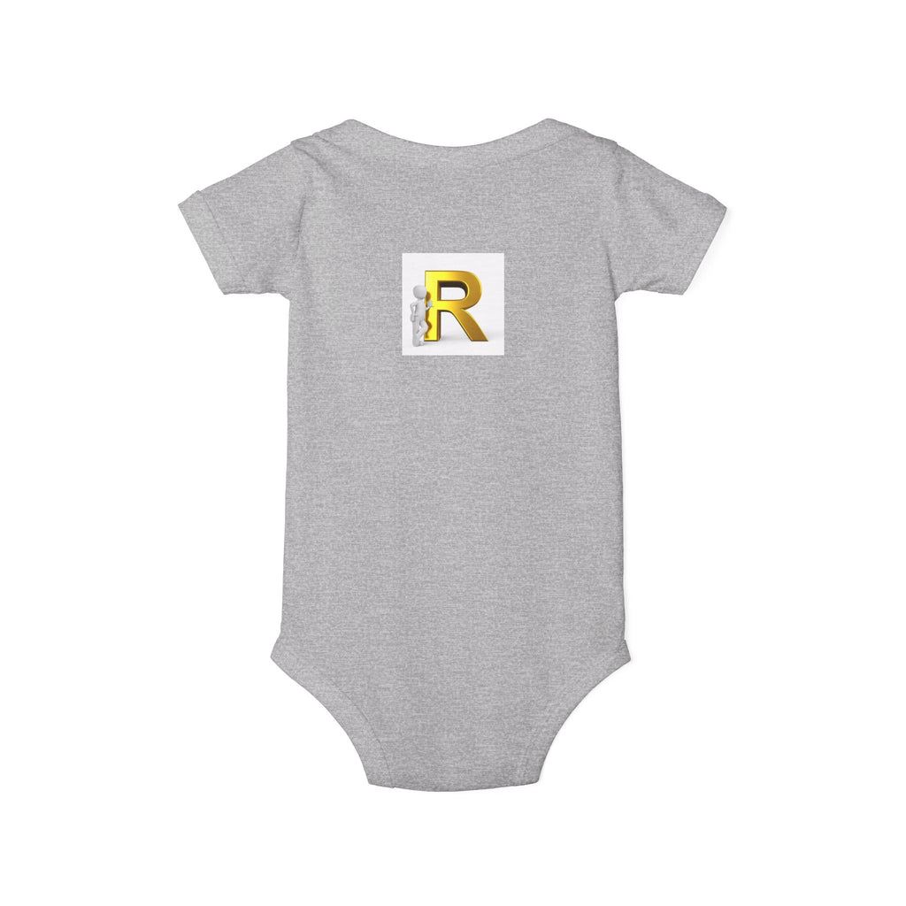 Gold Letter R Monogram Infant Onesie | Baby Bodysuit