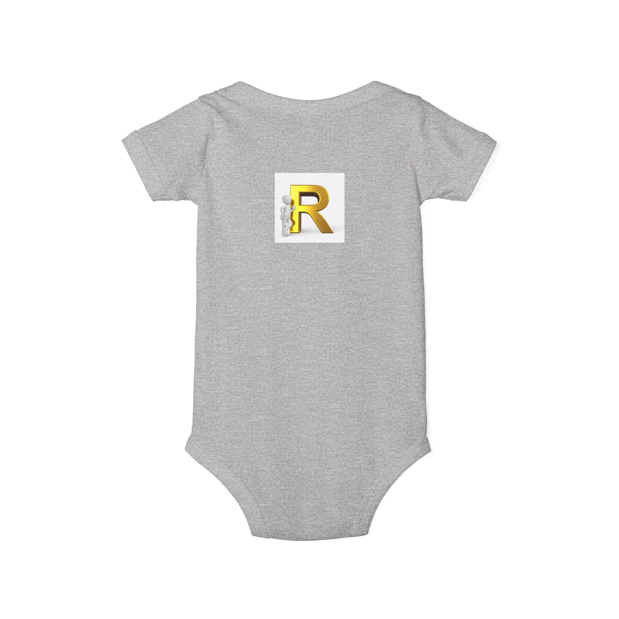 Gold Letter R Monogram Infant Onesie | Baby Bodysuit