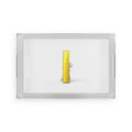 Gold Letter i Character Acrylic Serving Tray | Minimalist Pop Art