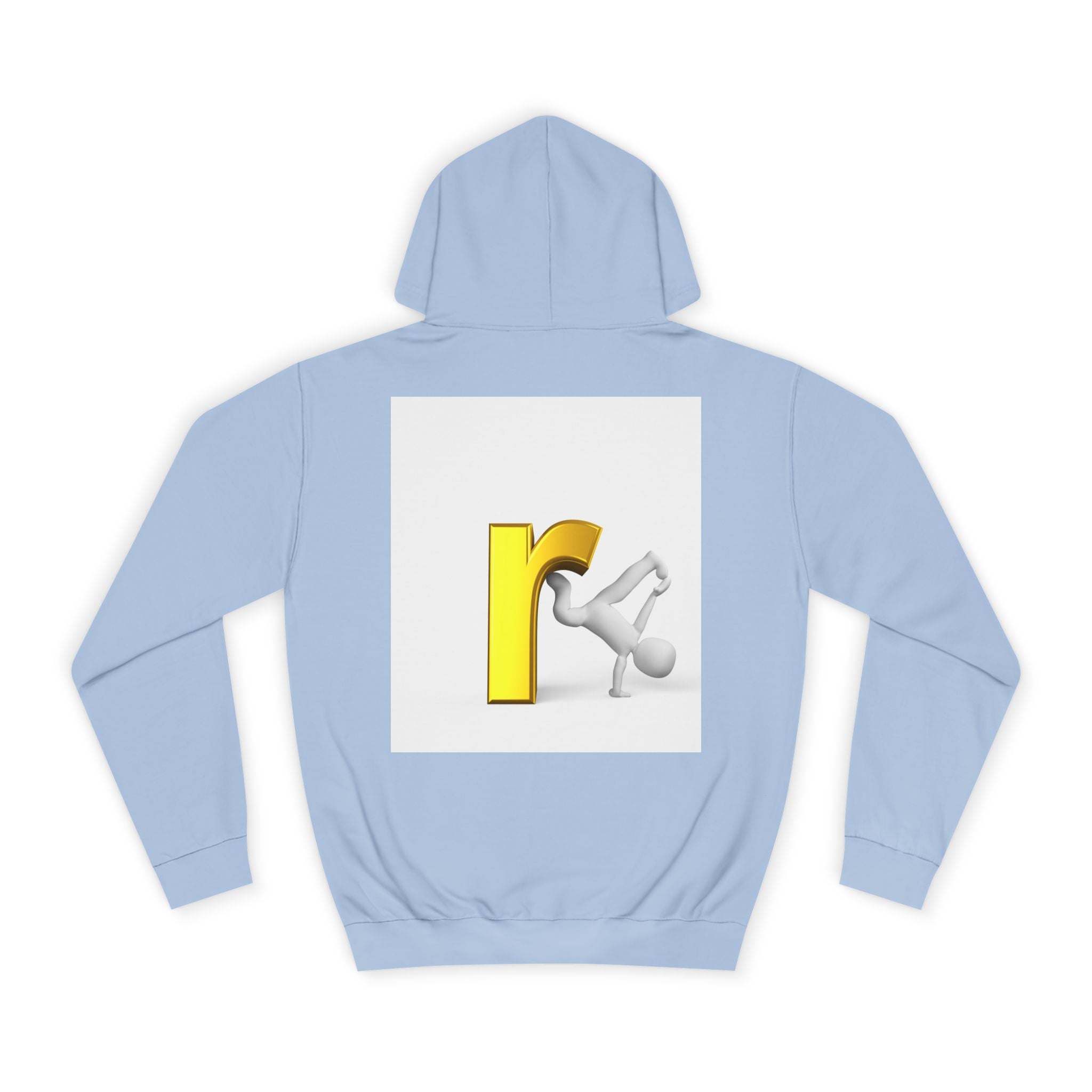 Yellow Letter R Character Hoodie | Playful Typographic Design