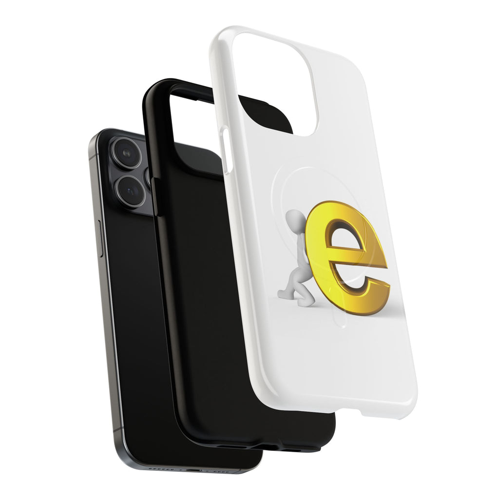 3D Gold Letter E Phone Case | Tough Magnetic Case