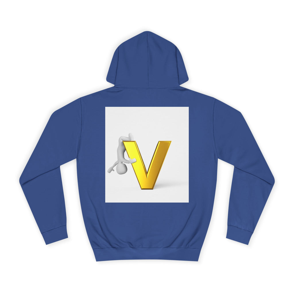 3D Gold Letter V Hoodie | Letter V Initial Sweatshirt