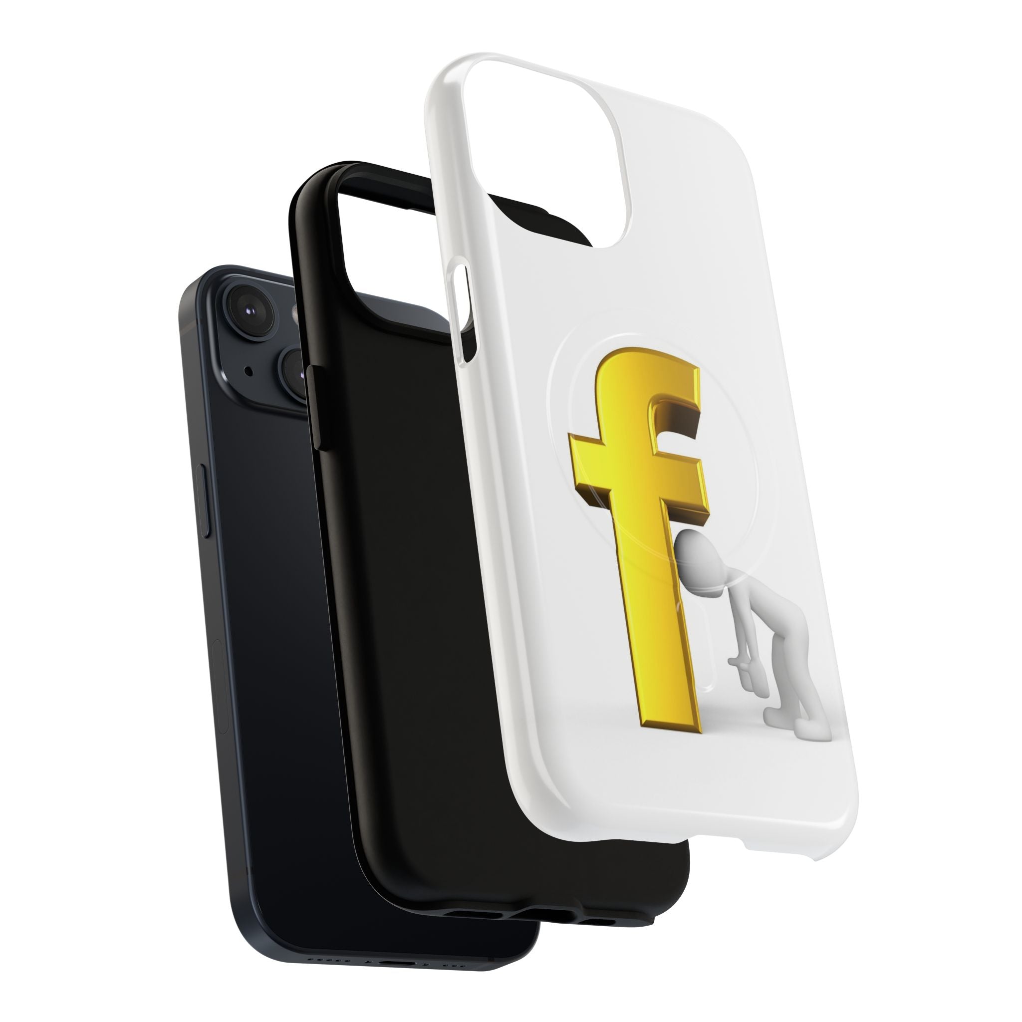 3D Gold Letter F Phone Case | Tough Magnetic Case