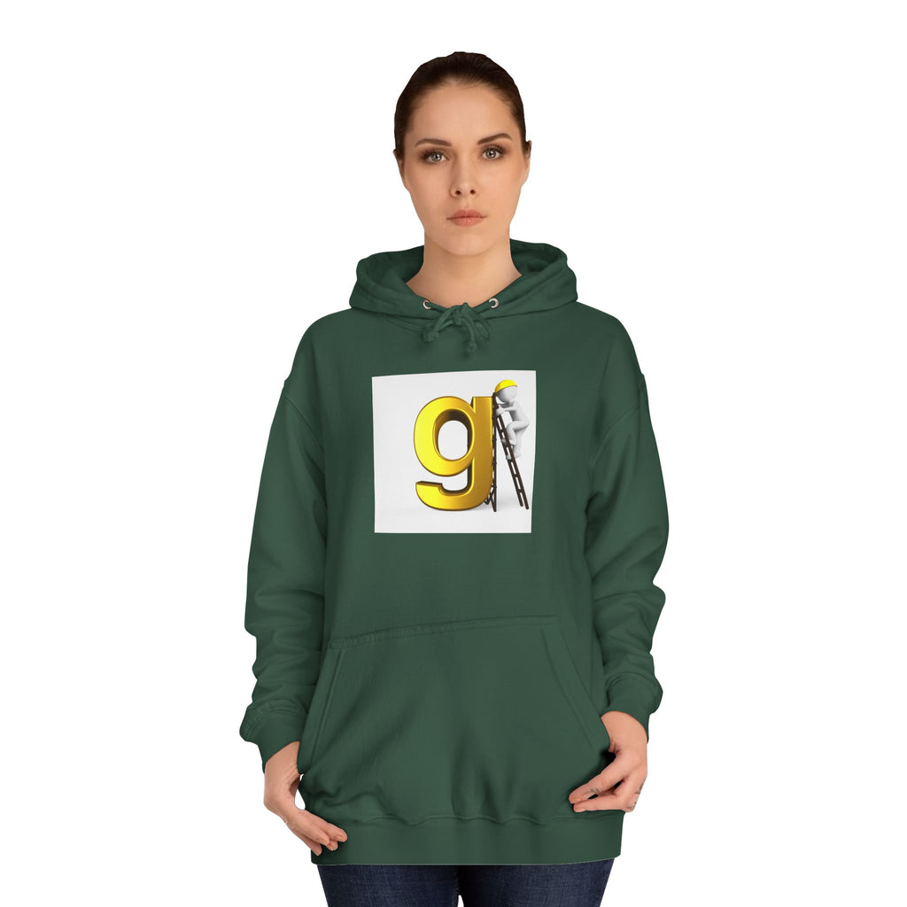 Gold Letter G with Painter Character Hoodie | Initial Monogram