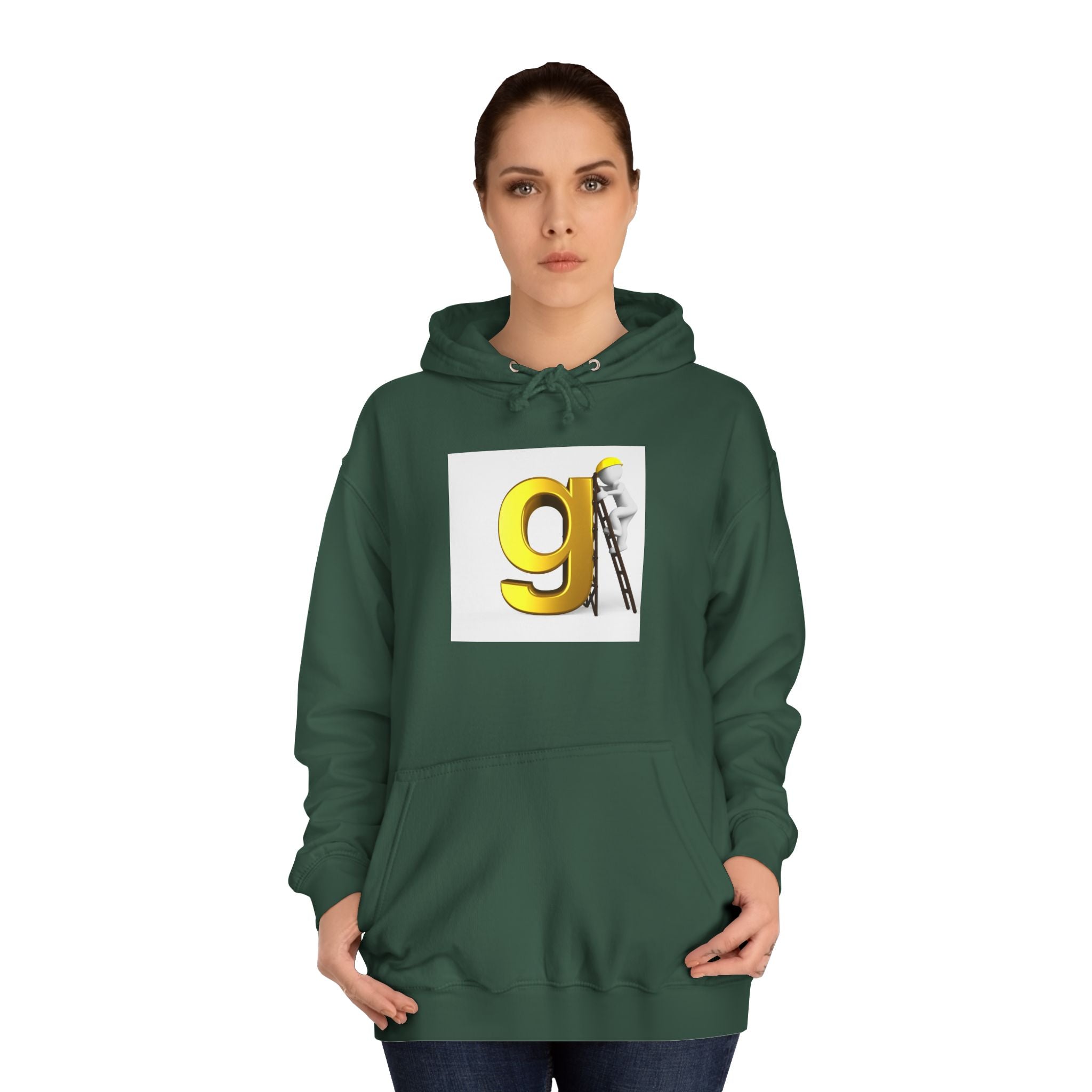 Gold Letter G with Painter Character Hoodie | Initial Monogram
