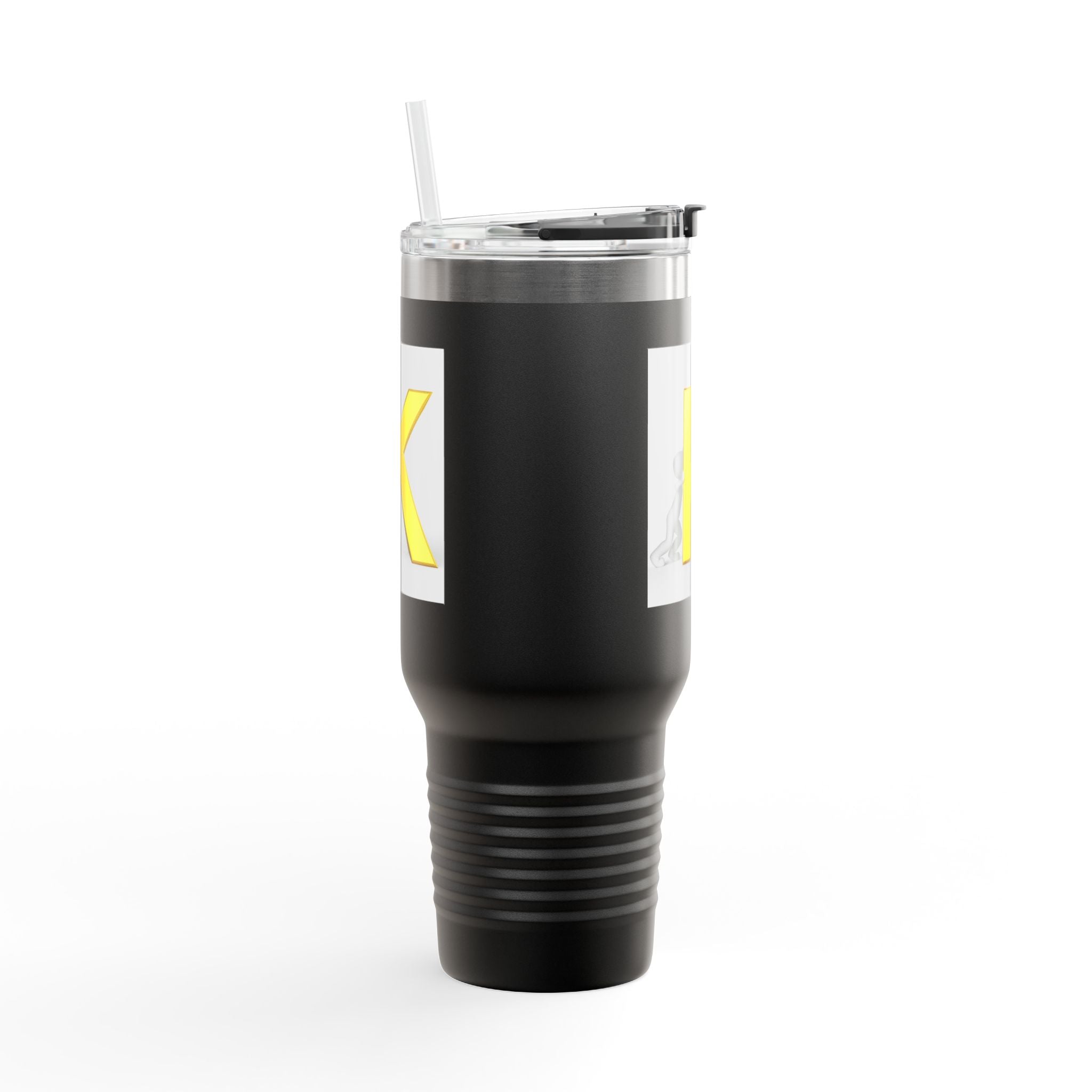 Mug de voyage isotherme monogramme lettre K 3D jaune | 1,2 L