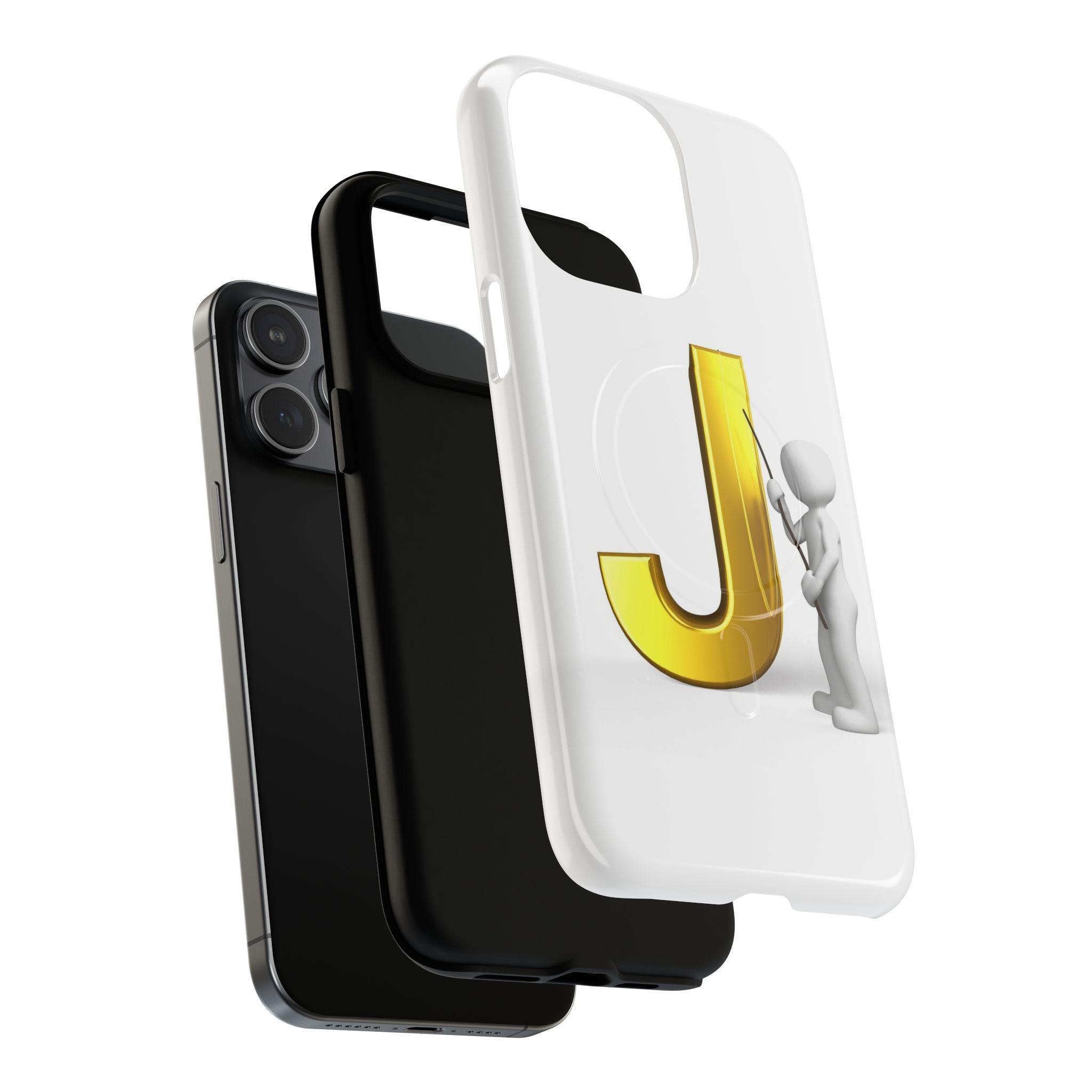 Gold Letter J with Painter Figure Phone Case | Tough Magnetic Case