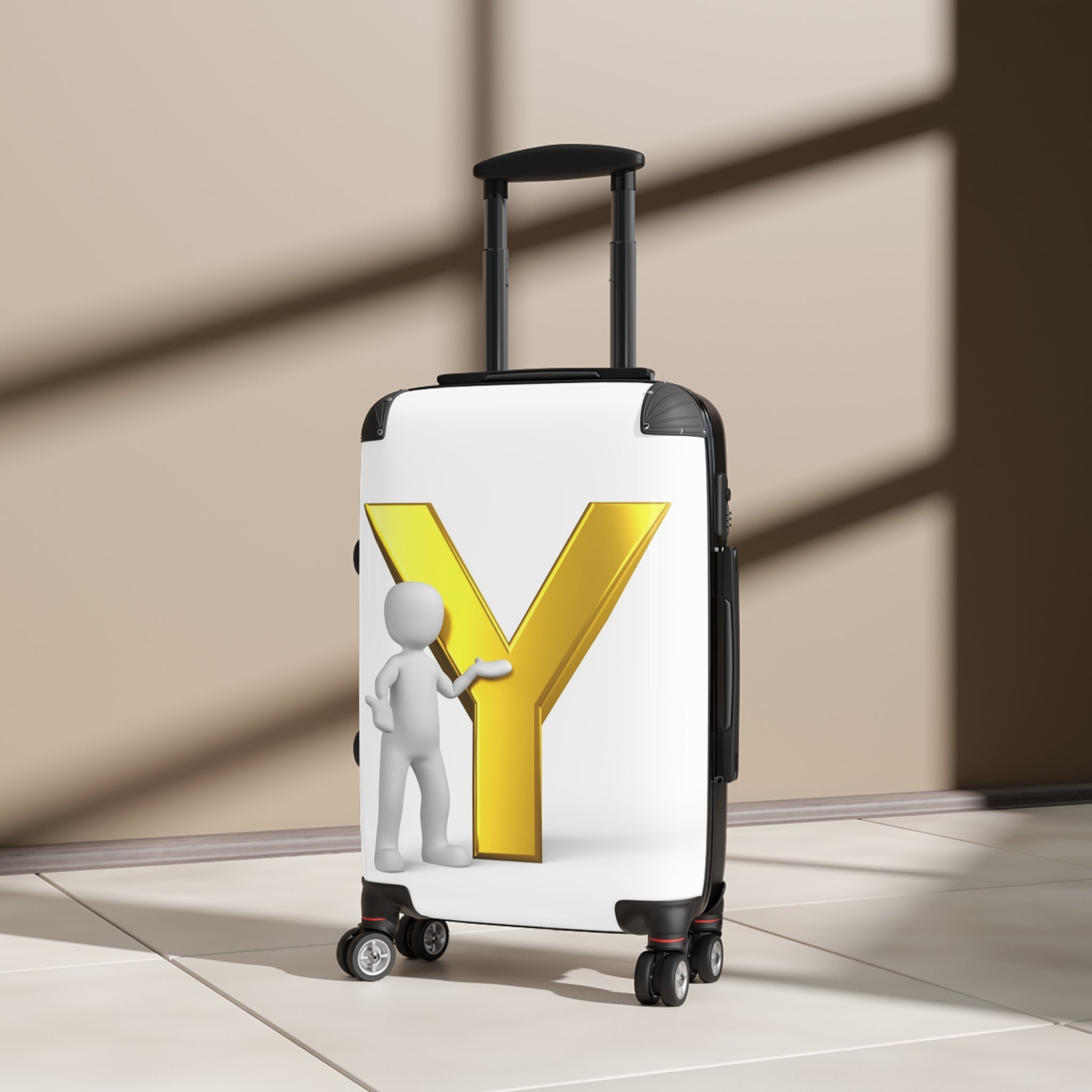 Gold Letter Y Initial Suitcase | Monogram Luggage Cover
