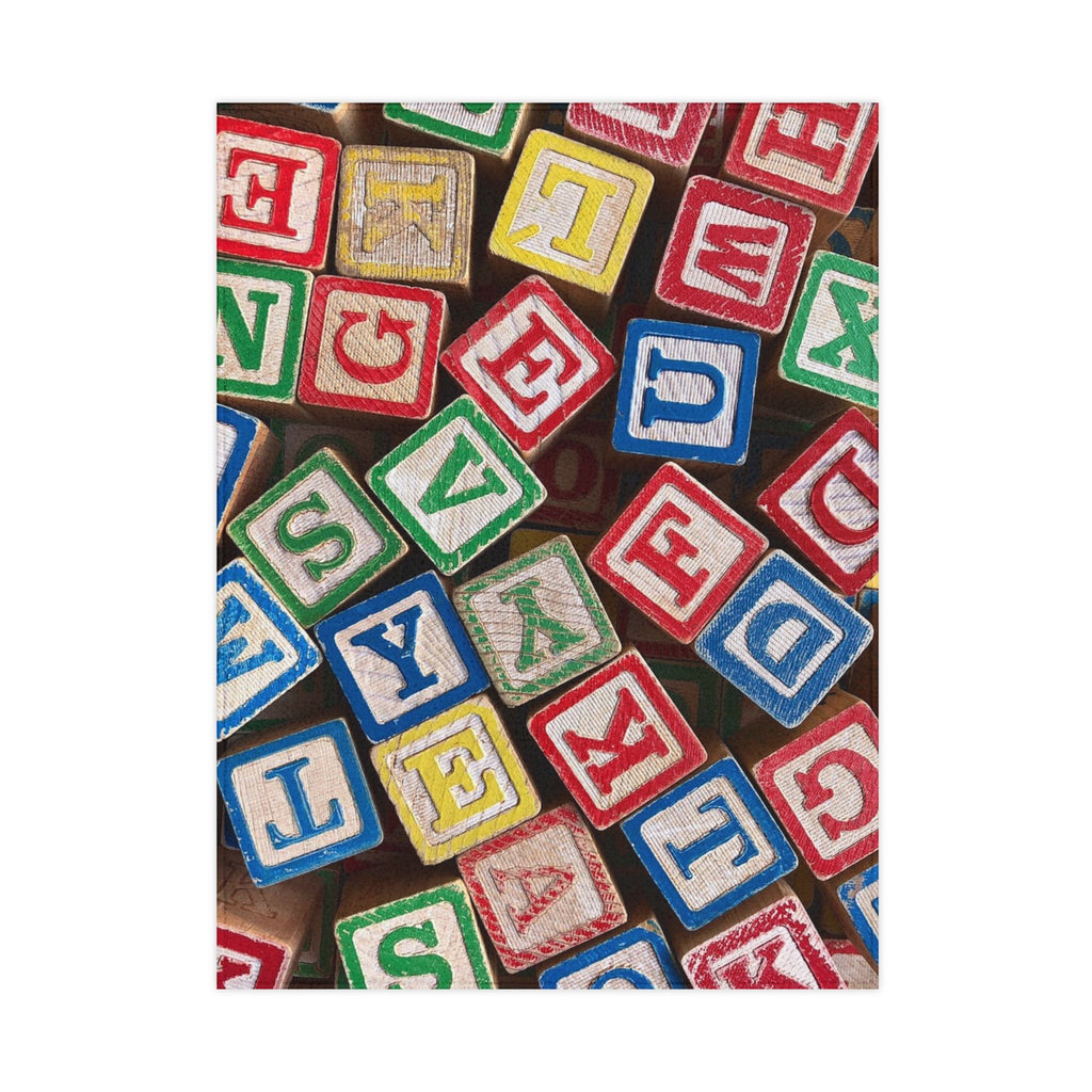 Alphabet Block Pattern Toddler Blanket | Kids ABC Nursery Throw