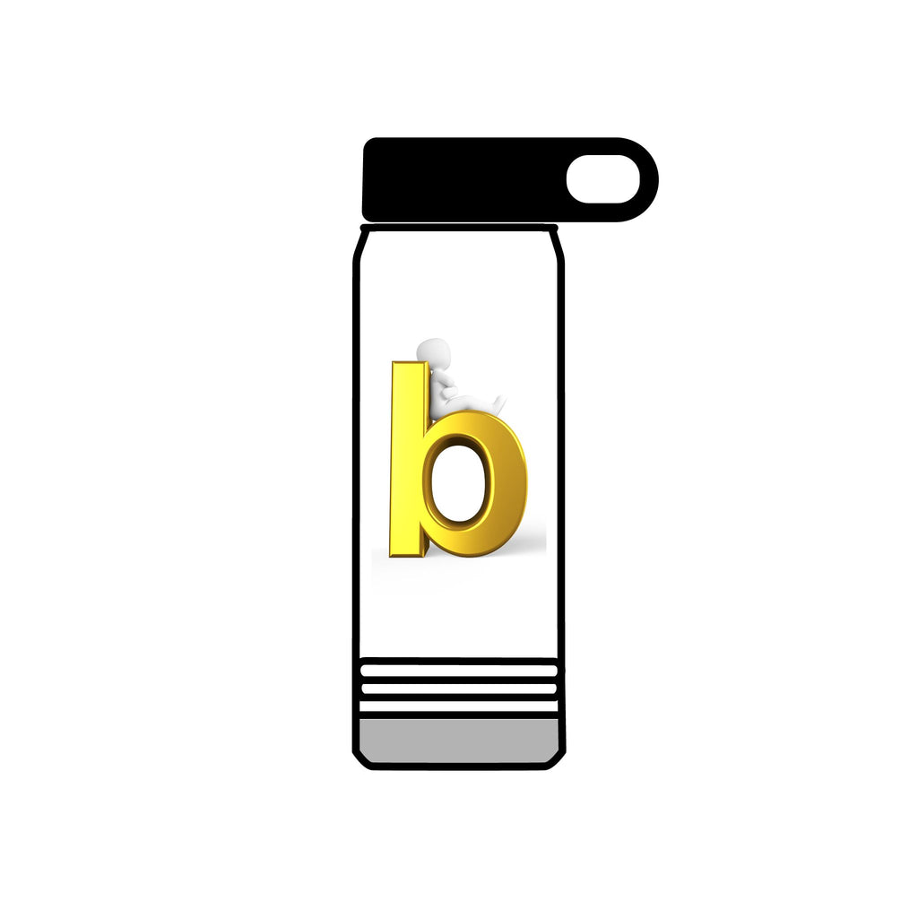 Gold Letter B Monogram Water Bottle | 20oz Insulated Bottle