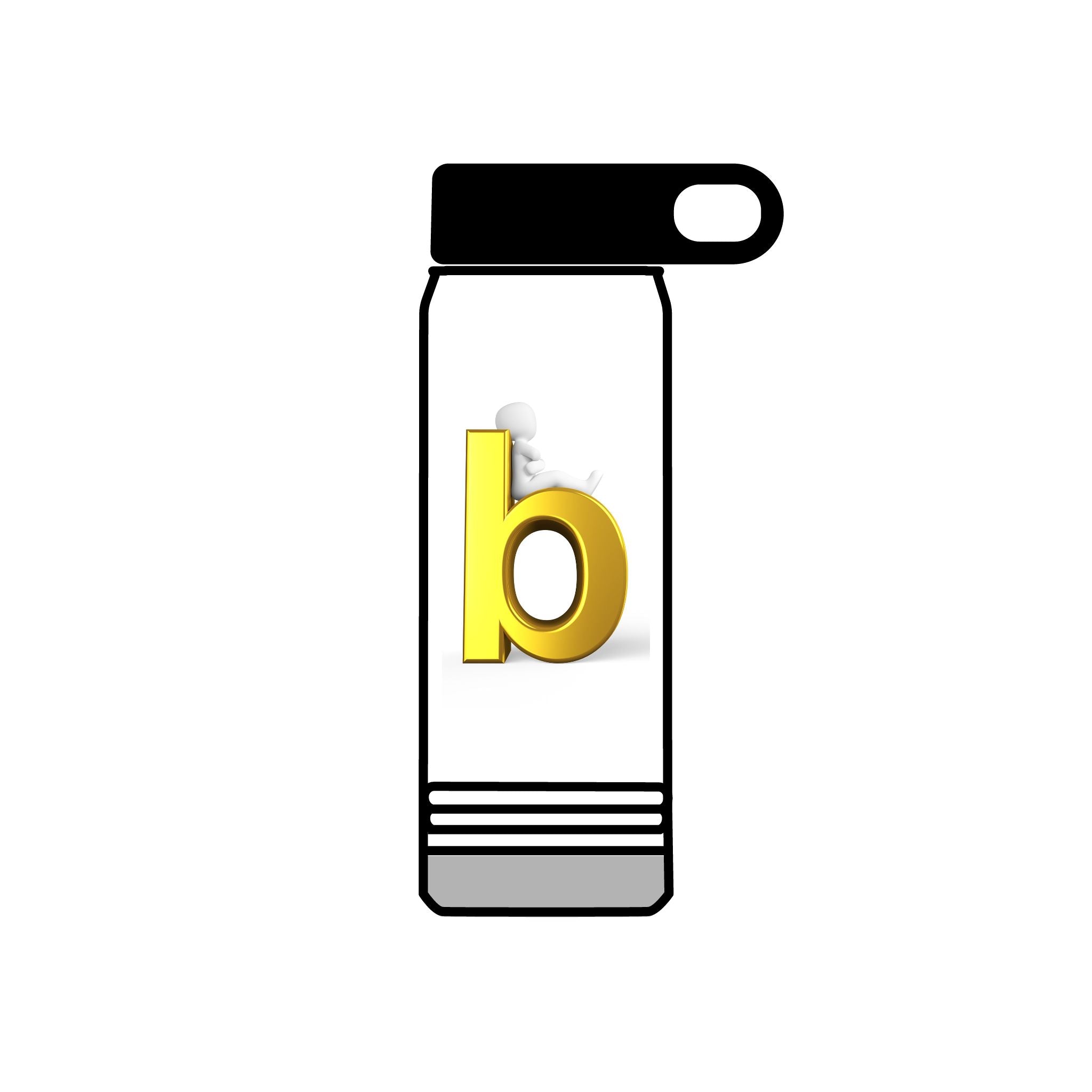 Gold Letter B Monogram Water Bottle | 20oz Insulated Bottle