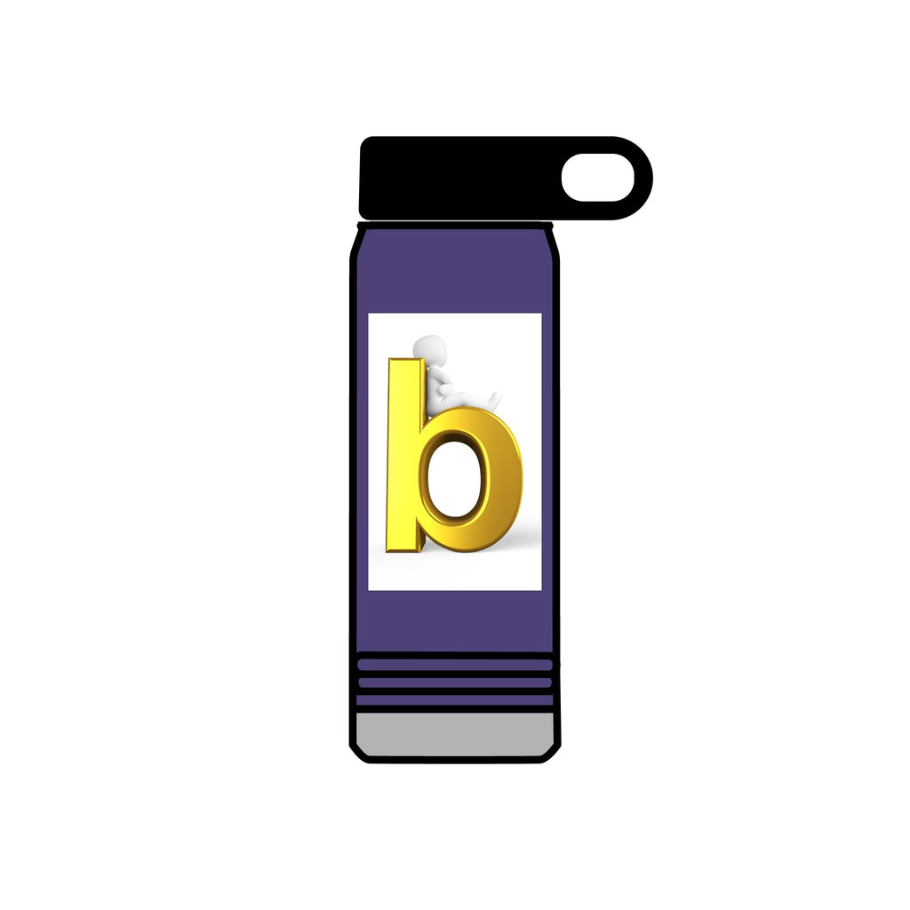 Gold Letter B Monogram Water Bottle | 20oz Insulated Bottle