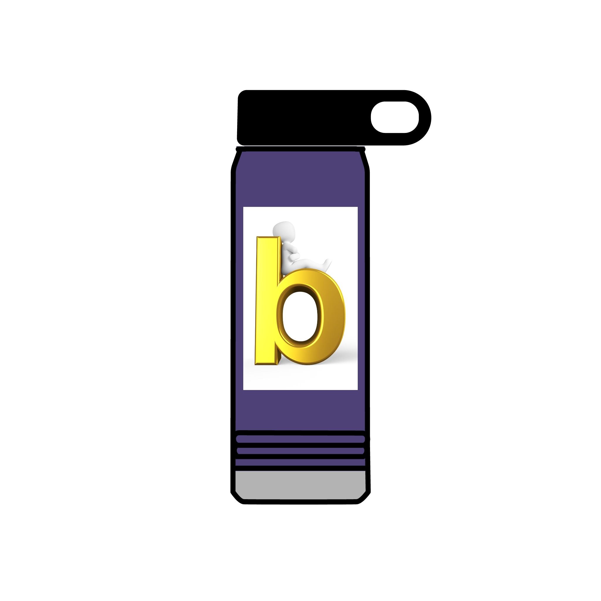 Gold Letter B Monogram Water Bottle | 20oz Insulated Bottle